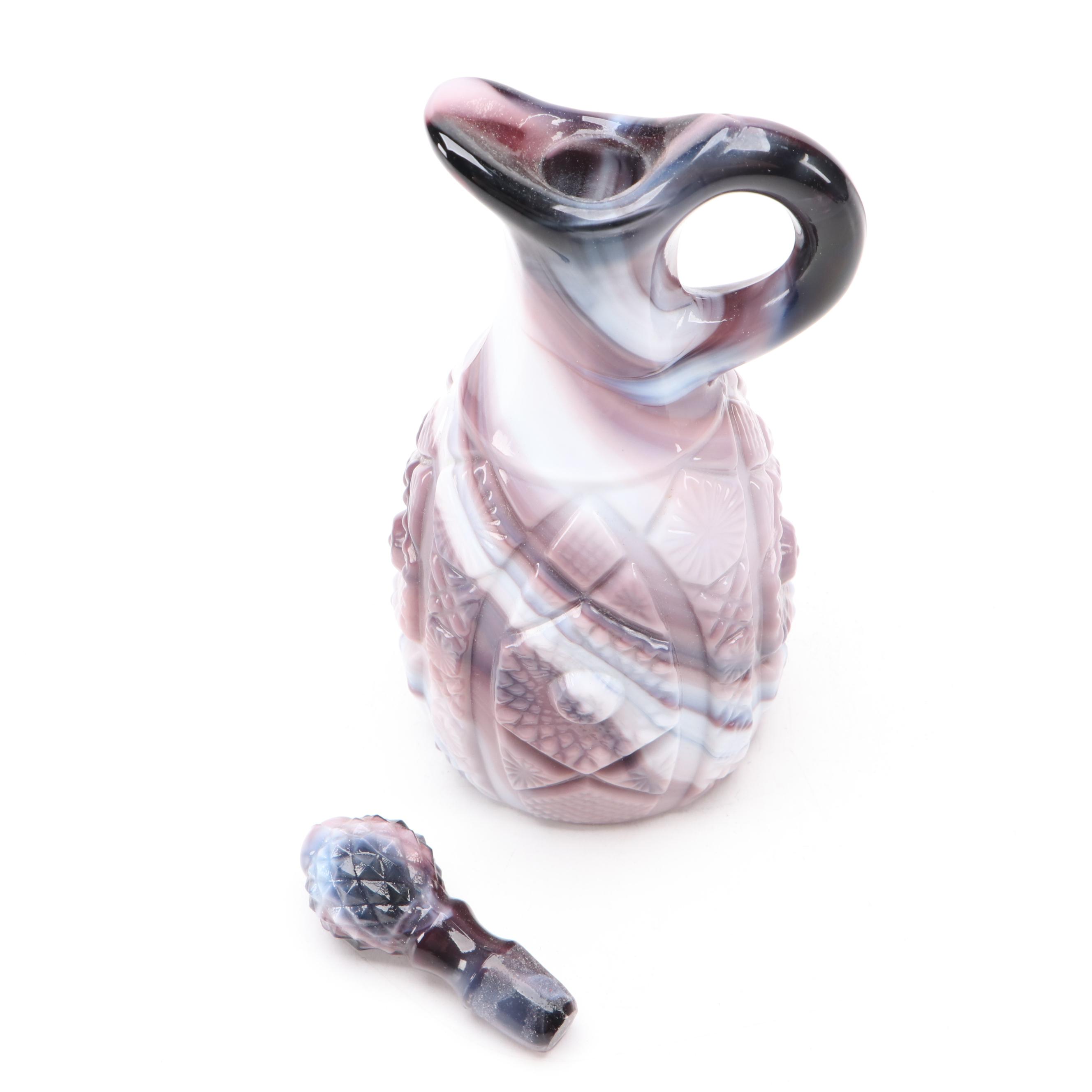 Imperial Glass Slag Items with Westmoreland Slag Glass Lion Lidded Dish