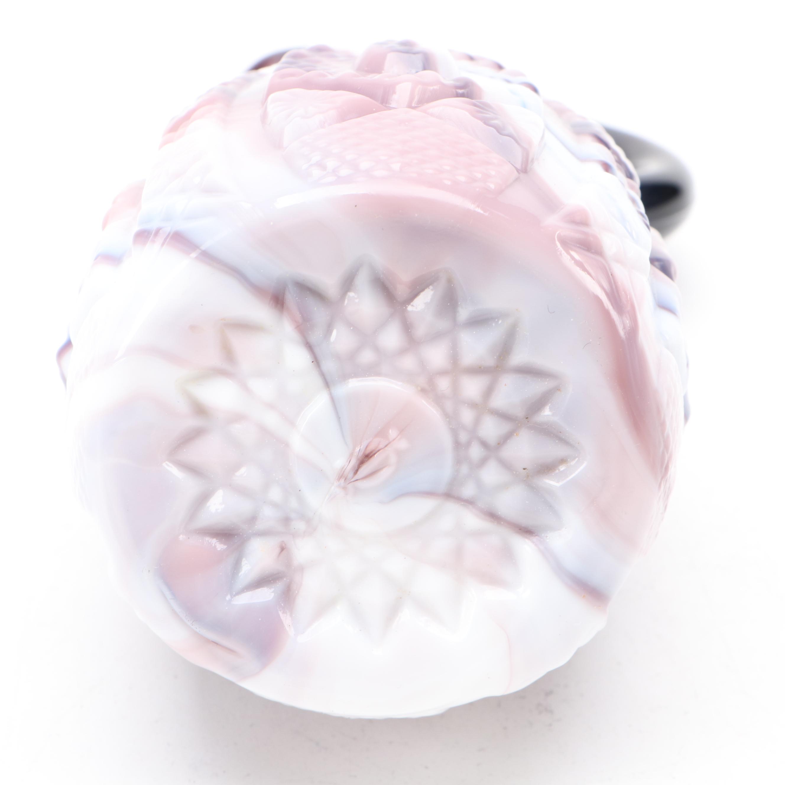 Imperial Glass Slag Items with Westmoreland Slag Glass Lion Lidded Dish