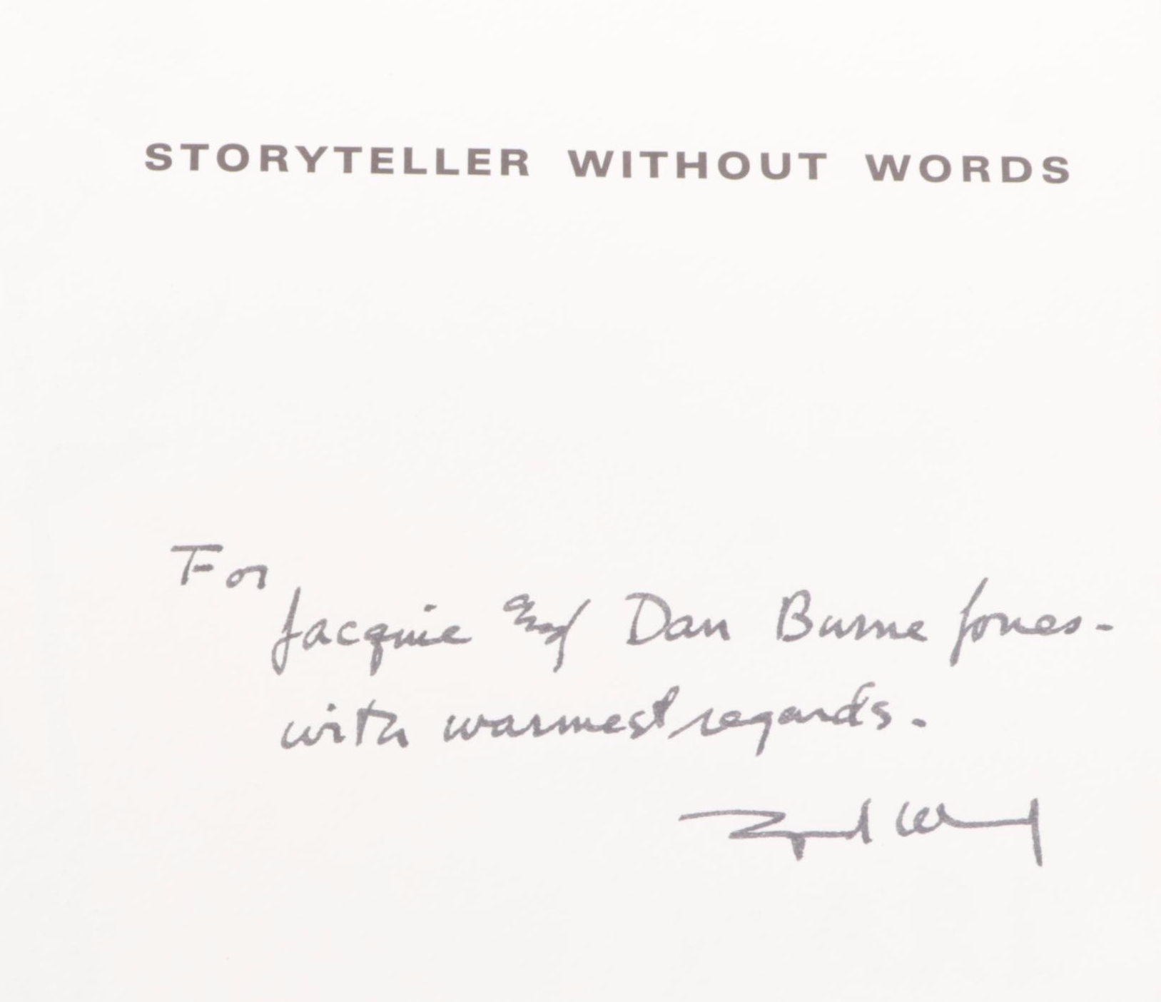 Signed "Storyteller Without Words: The Wood Engravings of Lynd Ward," 1974