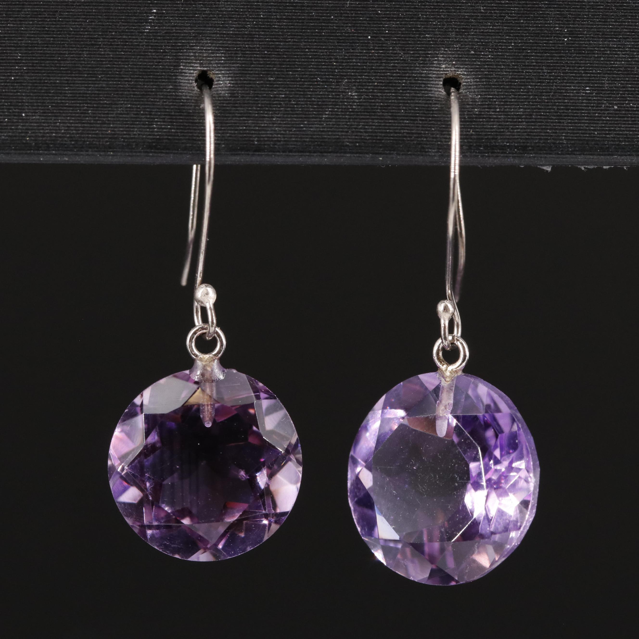 14K Amethyst Drop Earrings