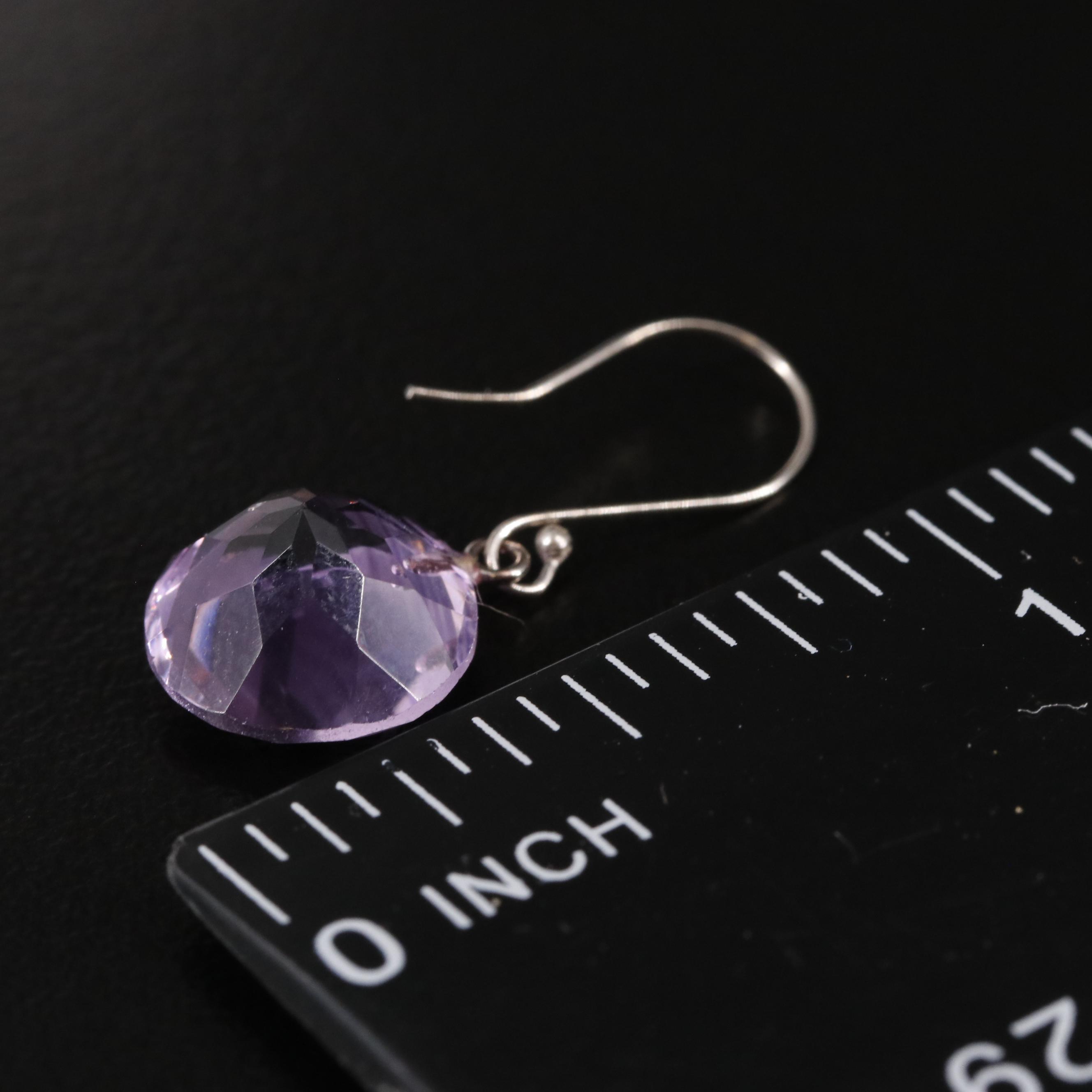 14K Amethyst Drop Earrings