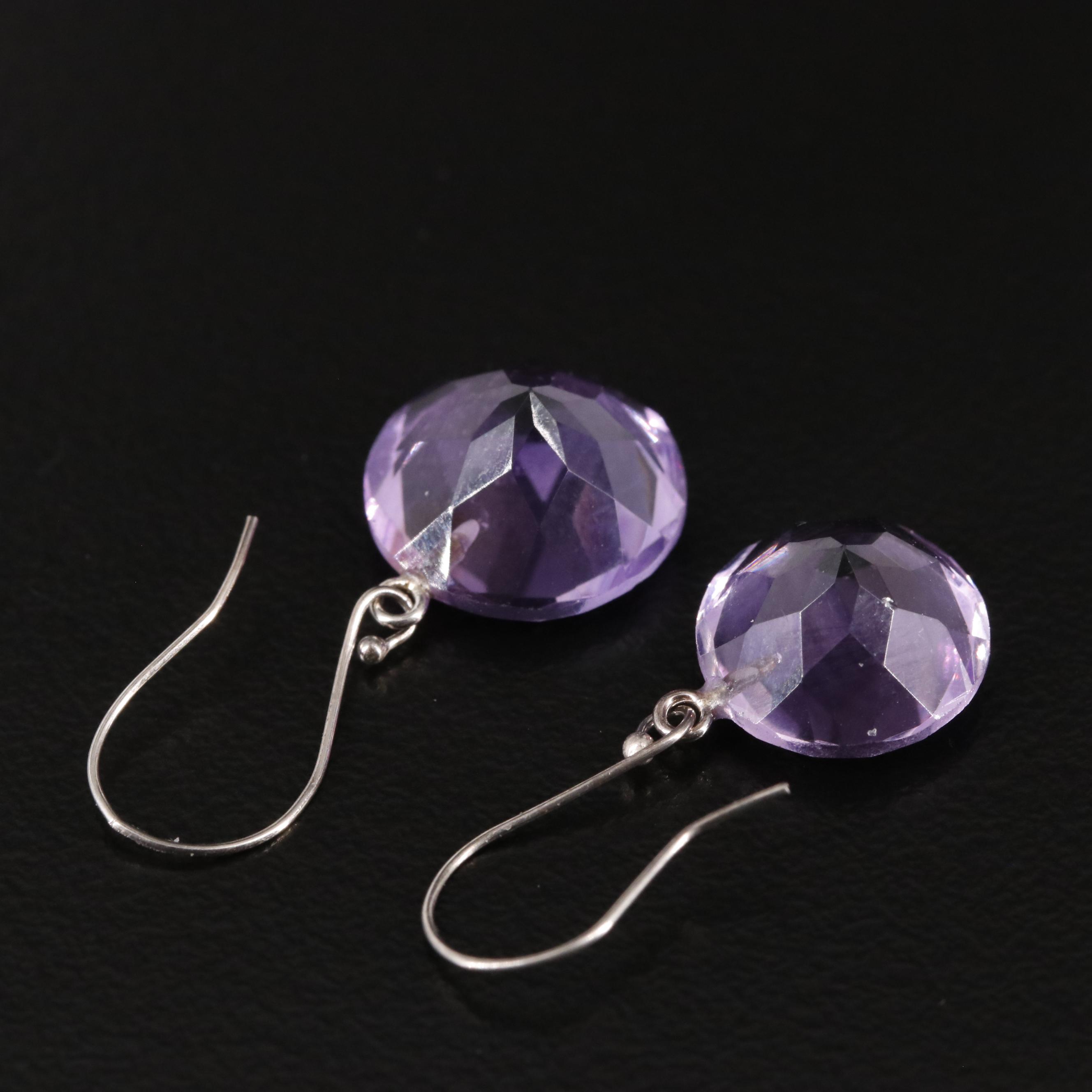 14K Amethyst Drop Earrings