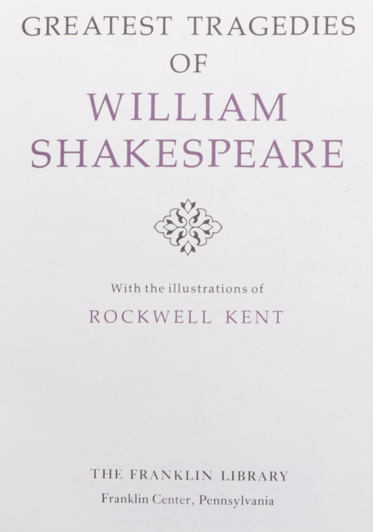 Franklin Library Rockwell Kent Illustrated "The Works of Shakespeare" Box Set