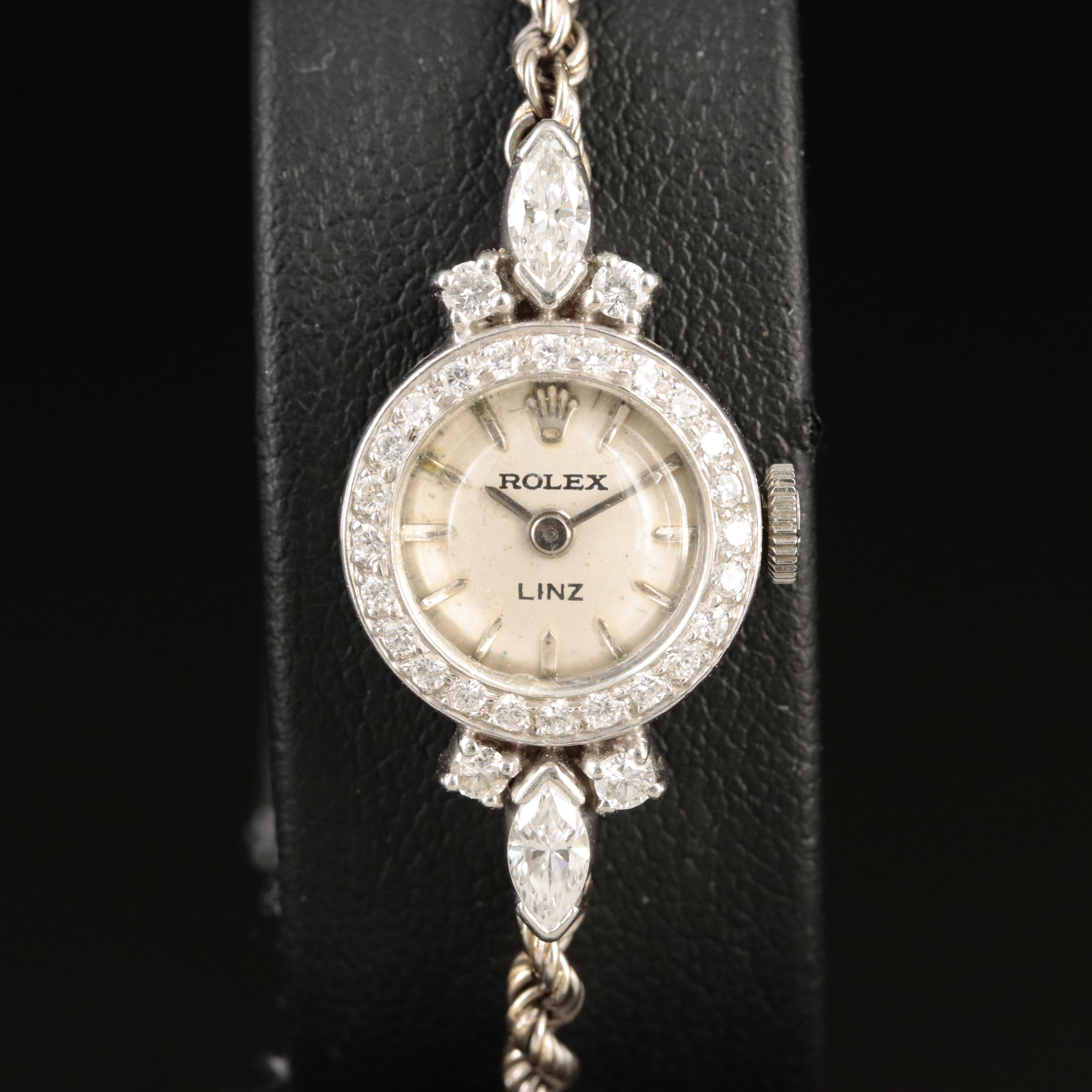 Vintage Rolex Platinum 0.73 CTW Diamond Watch