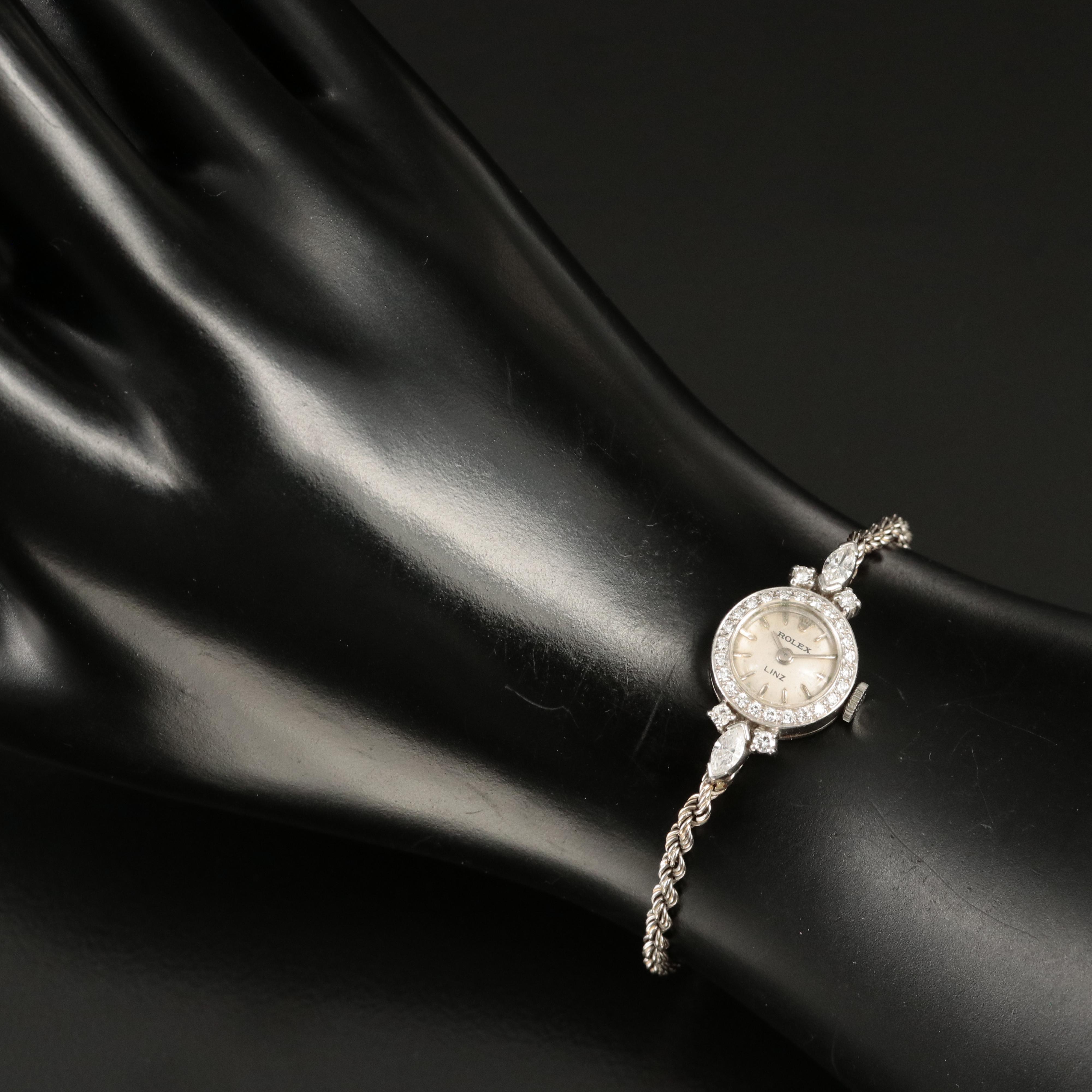 Vintage Rolex Platinum 0.73 CTW Diamond Watch