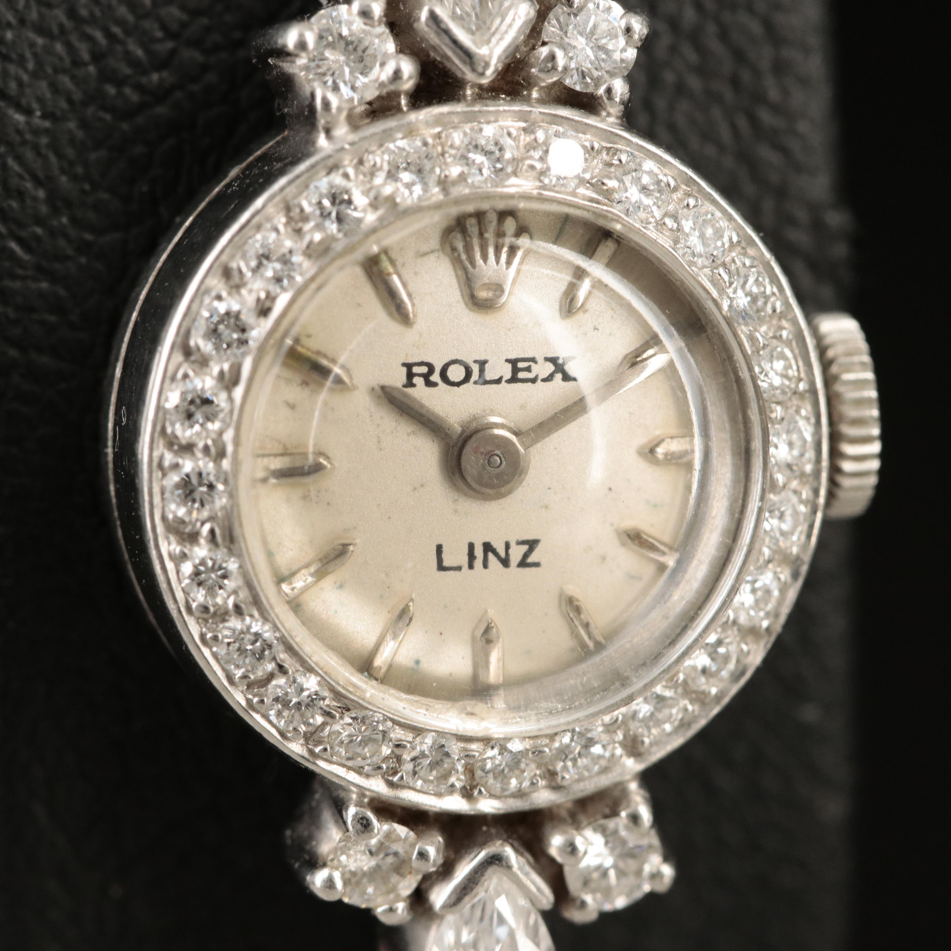 Vintage Rolex Platinum 0.73 CTW Diamond Watch