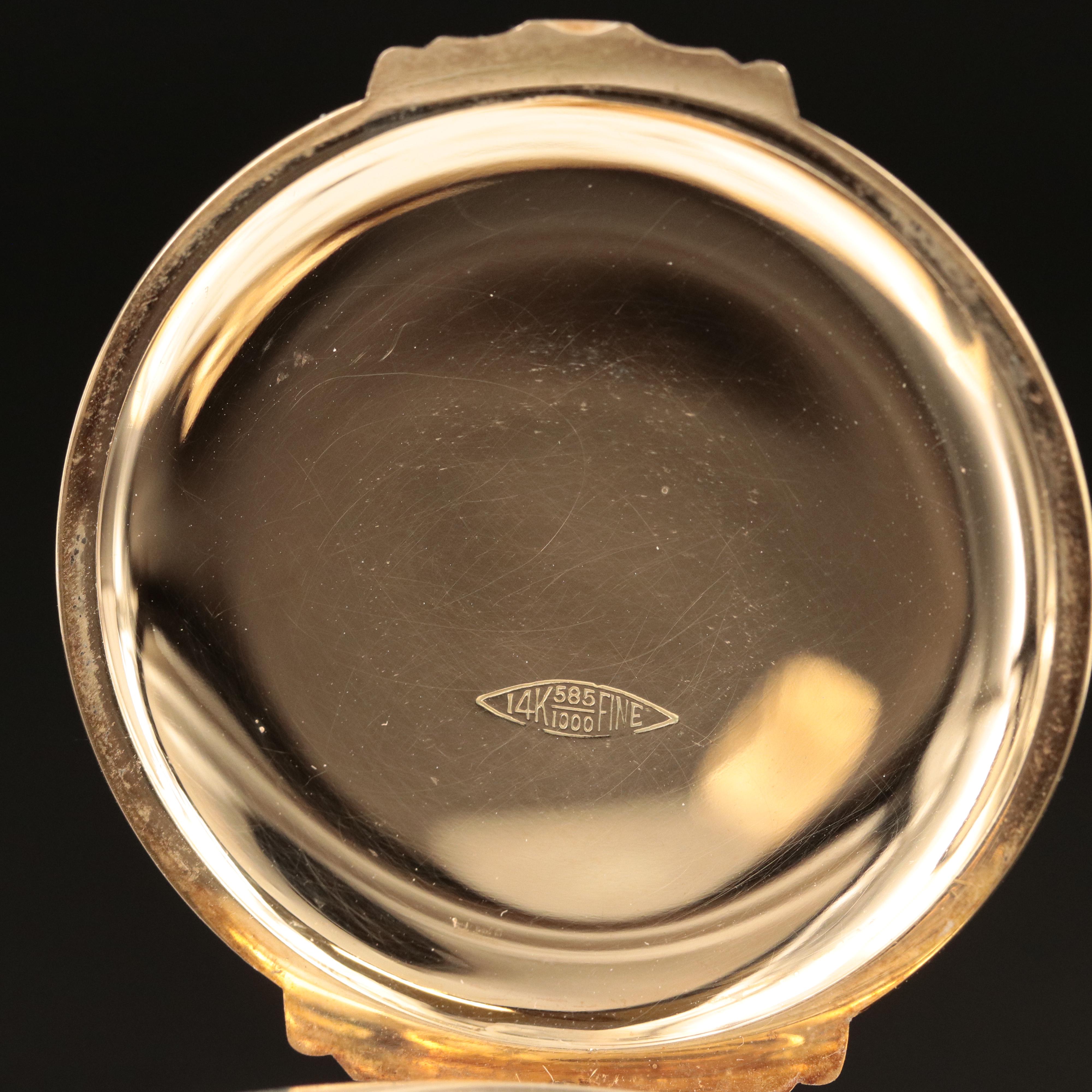 1918 Illinois 14K Box Hinge Hunter Cast Pocket Watch