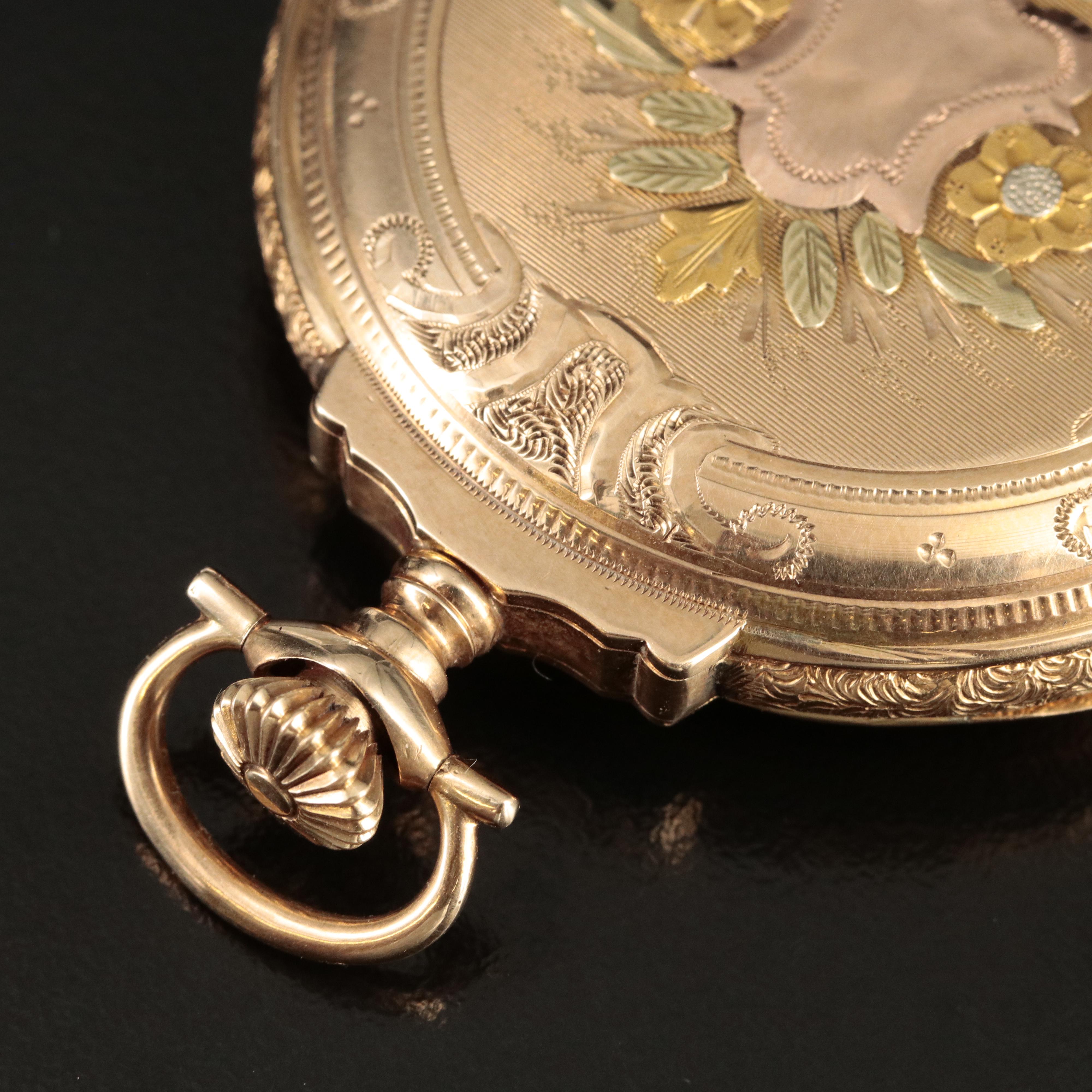 1918 Illinois 14K Box Hinge Hunter Cast Pocket Watch