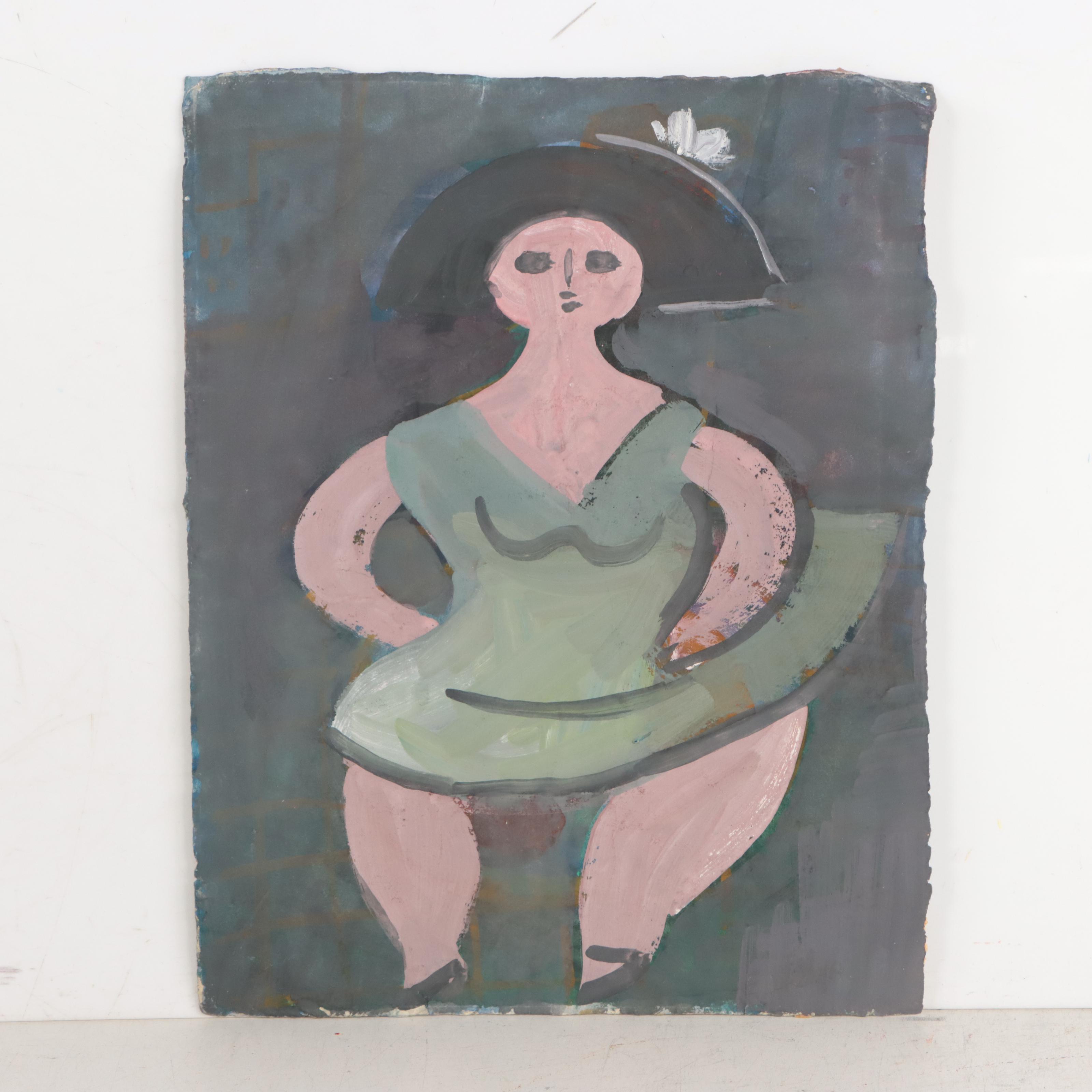 Esther Phillips Portrait and Landscape Watercolor Paintings, 1952