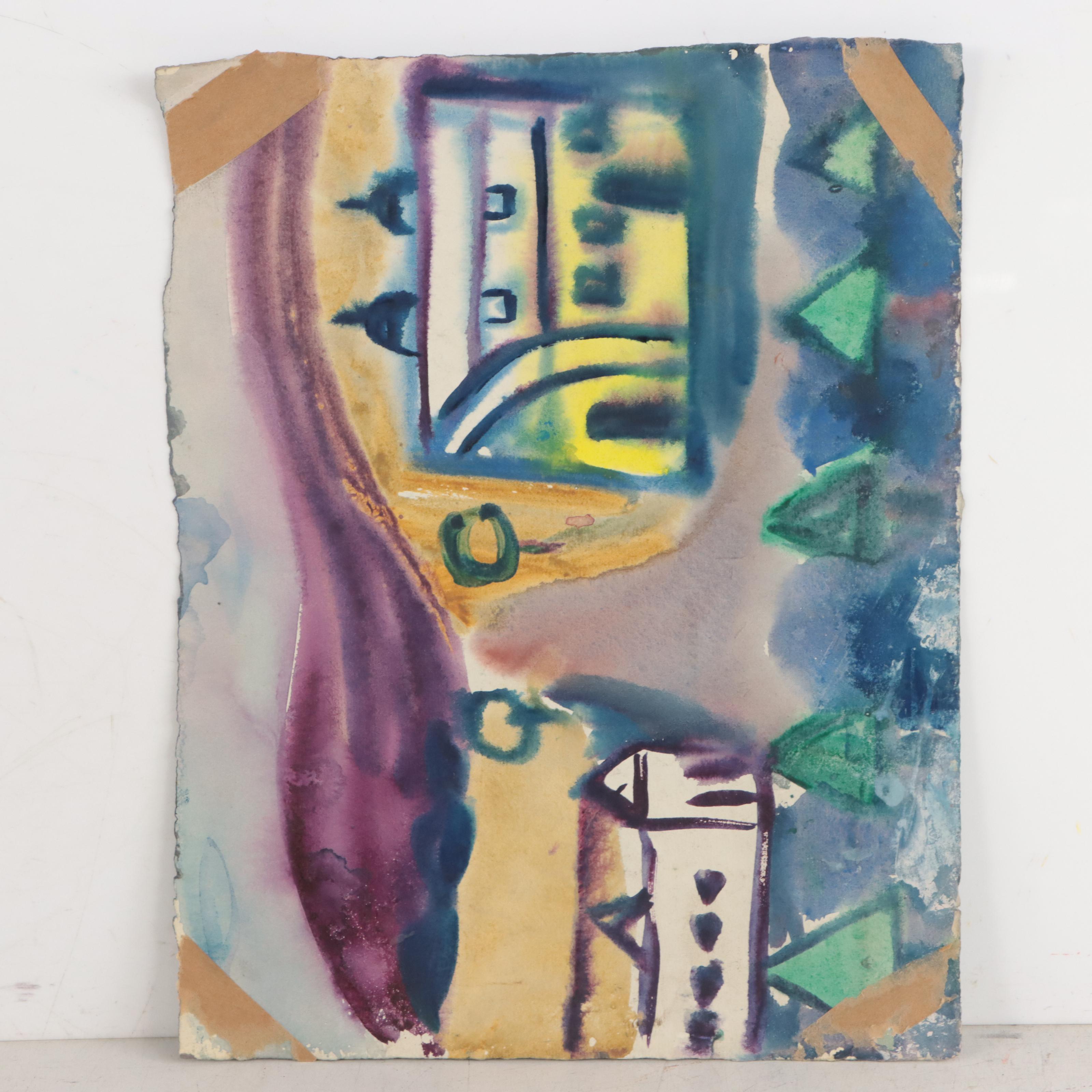 Esther Phillips Portrait and Landscape Watercolor Paintings, 1952