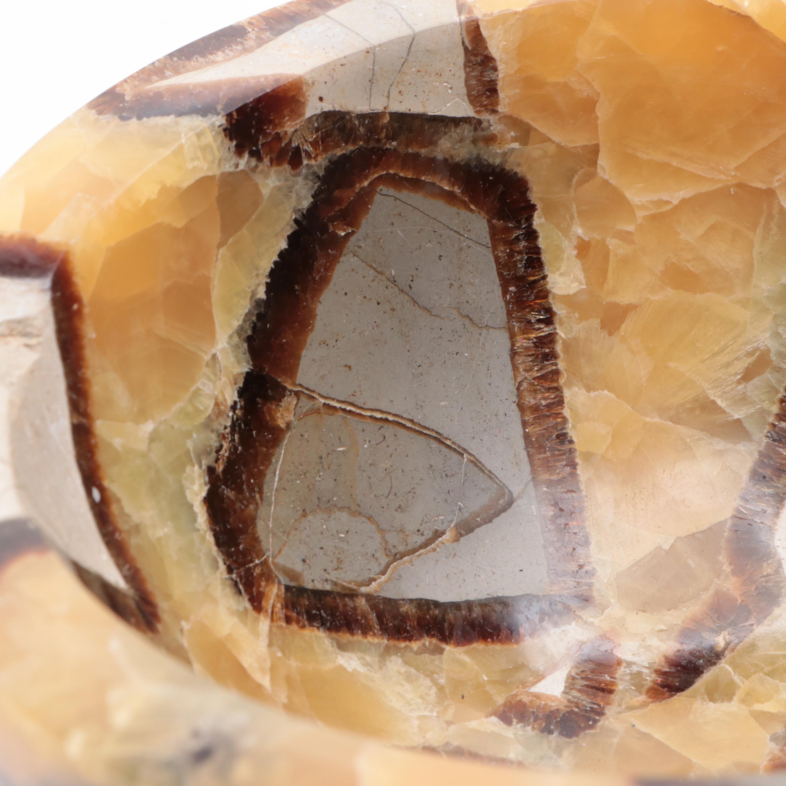 Carved and Polished Septarian Nodule Bowl