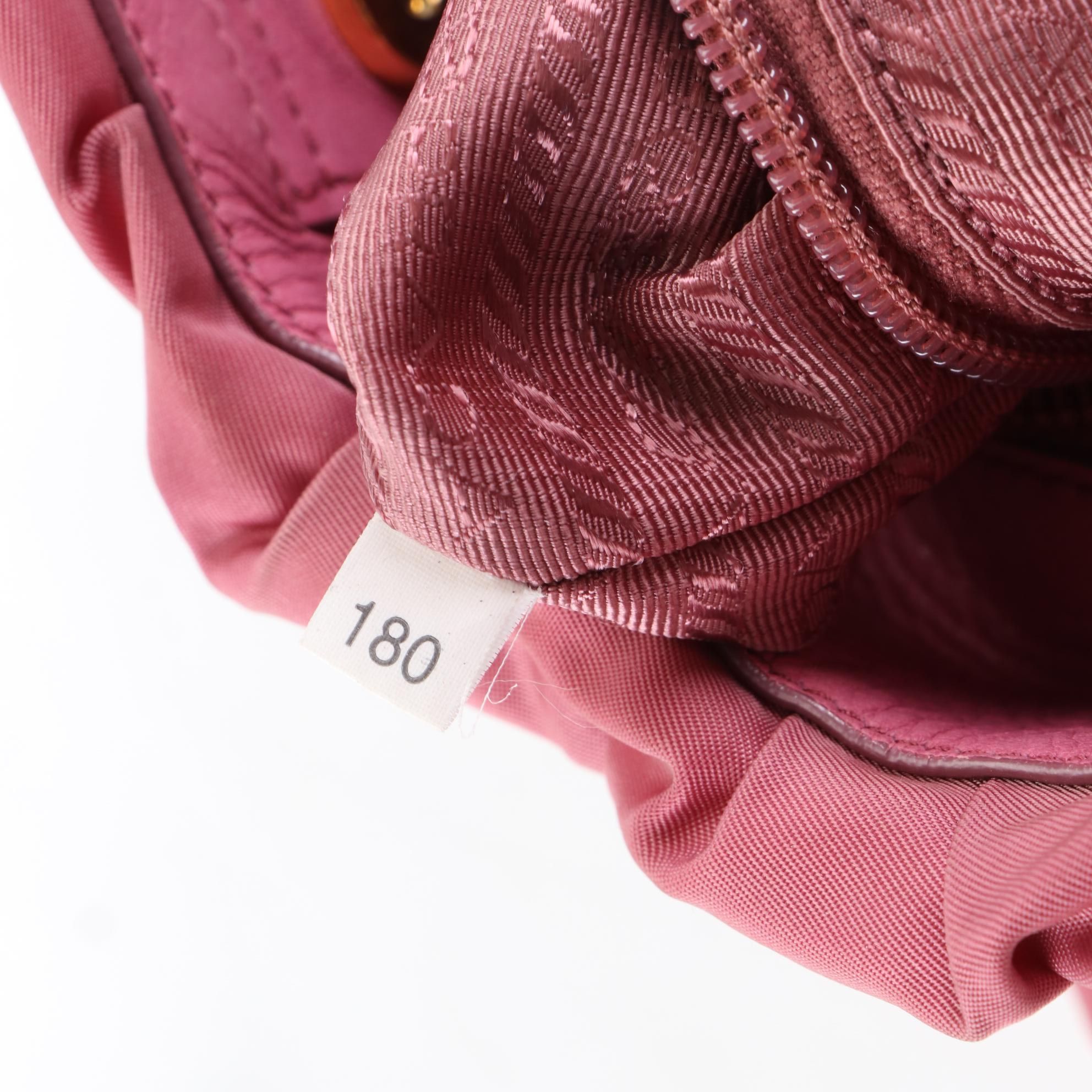 Prada Bauletto Bow Shoulder Bag in Tessuto Nylon with Leather Trim