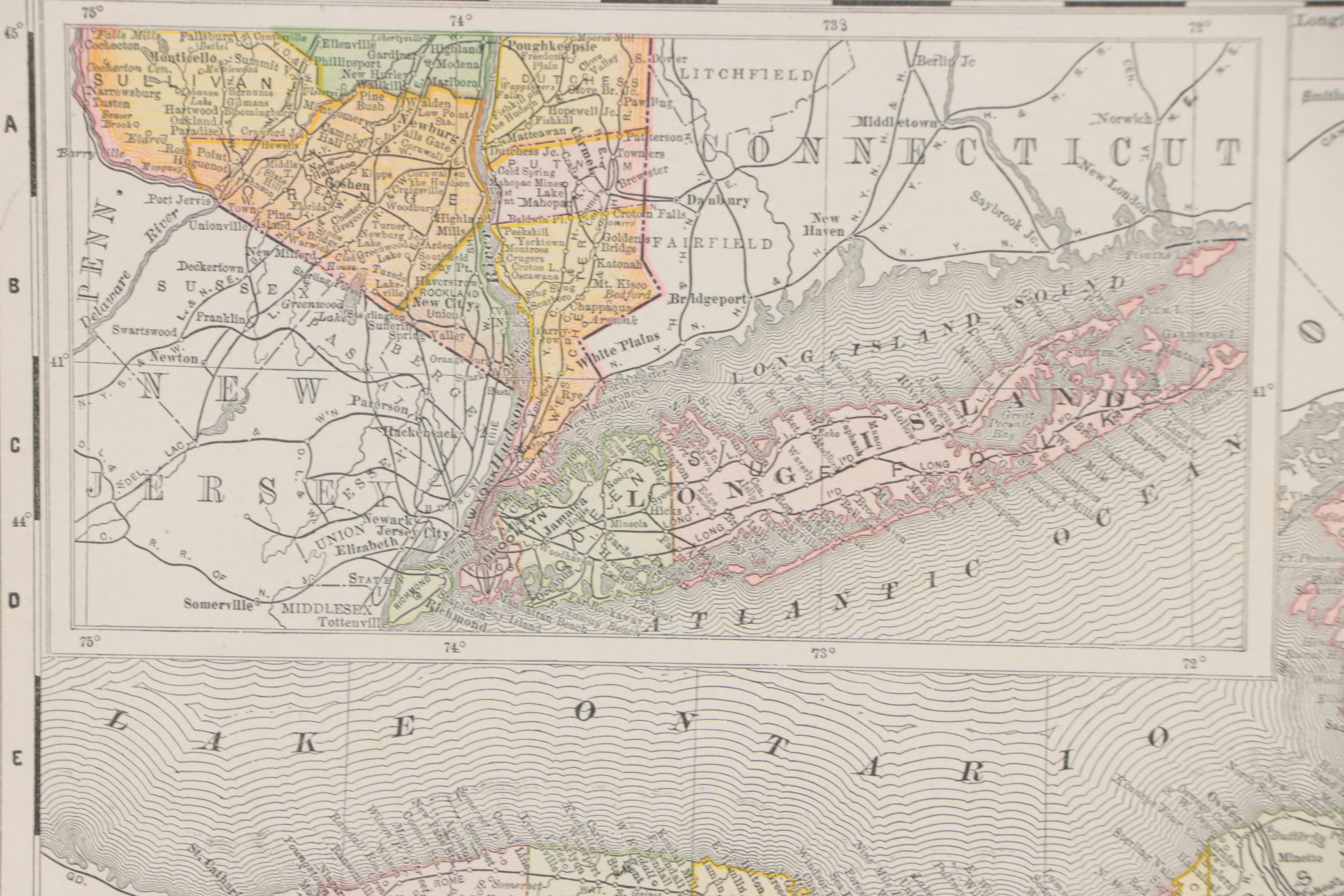 Rand, McNally & Co. Wax Engraving "Map of New York," 1895