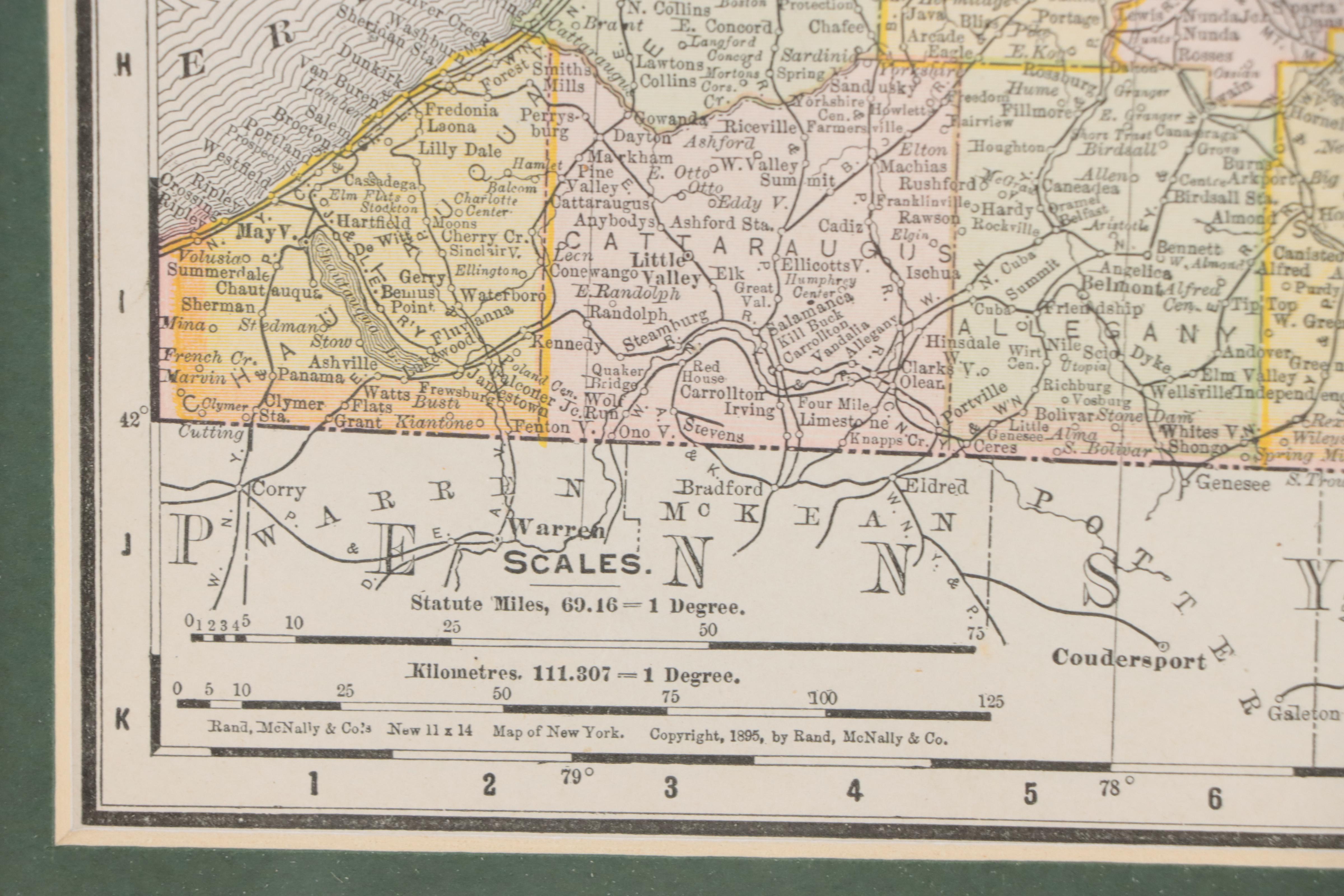 Rand, McNally & Co. Wax Engraving "Map of New York," 1895