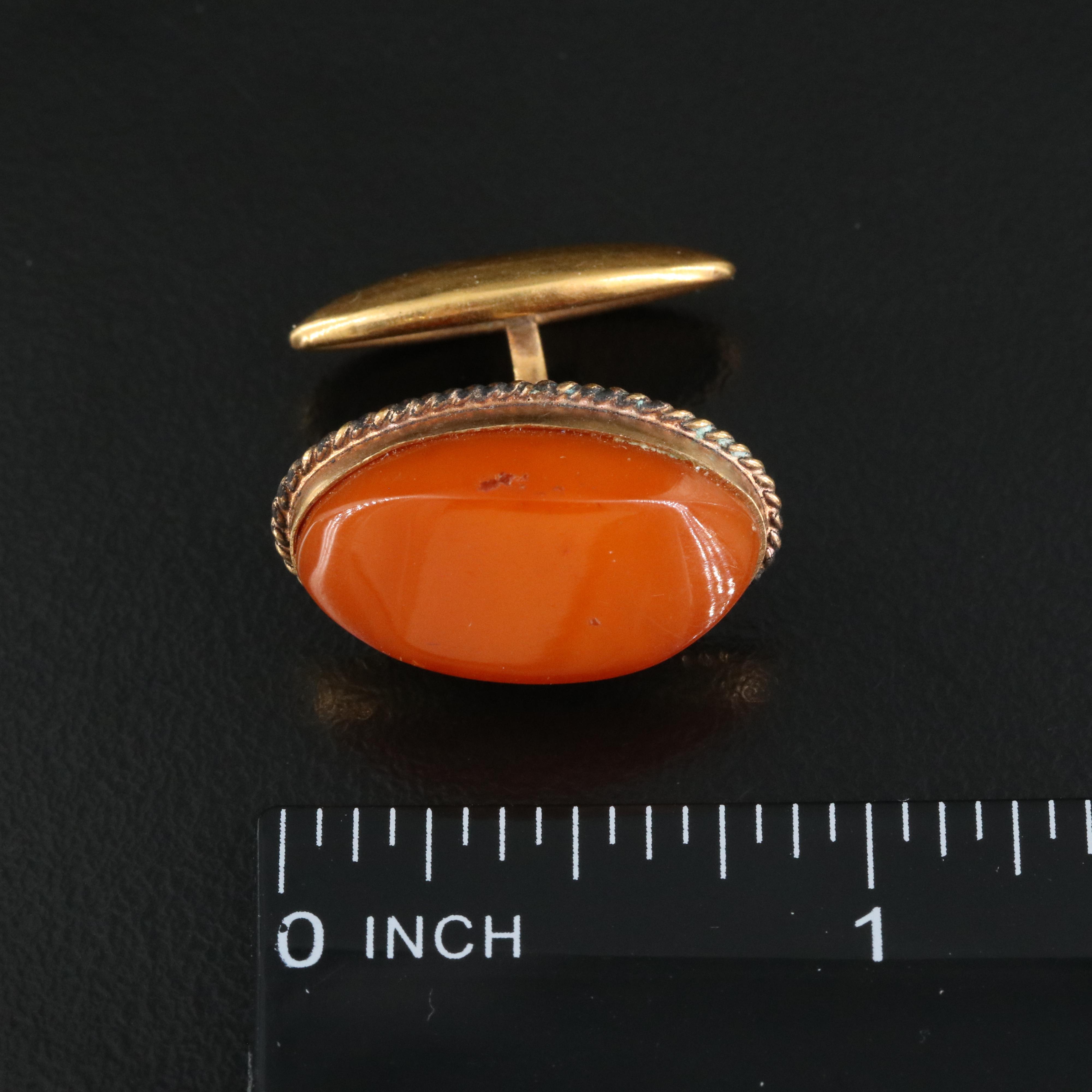 Vintage Amber Gentleman's Tie Bar and Cufflinks with Rockwell Kent Provenance