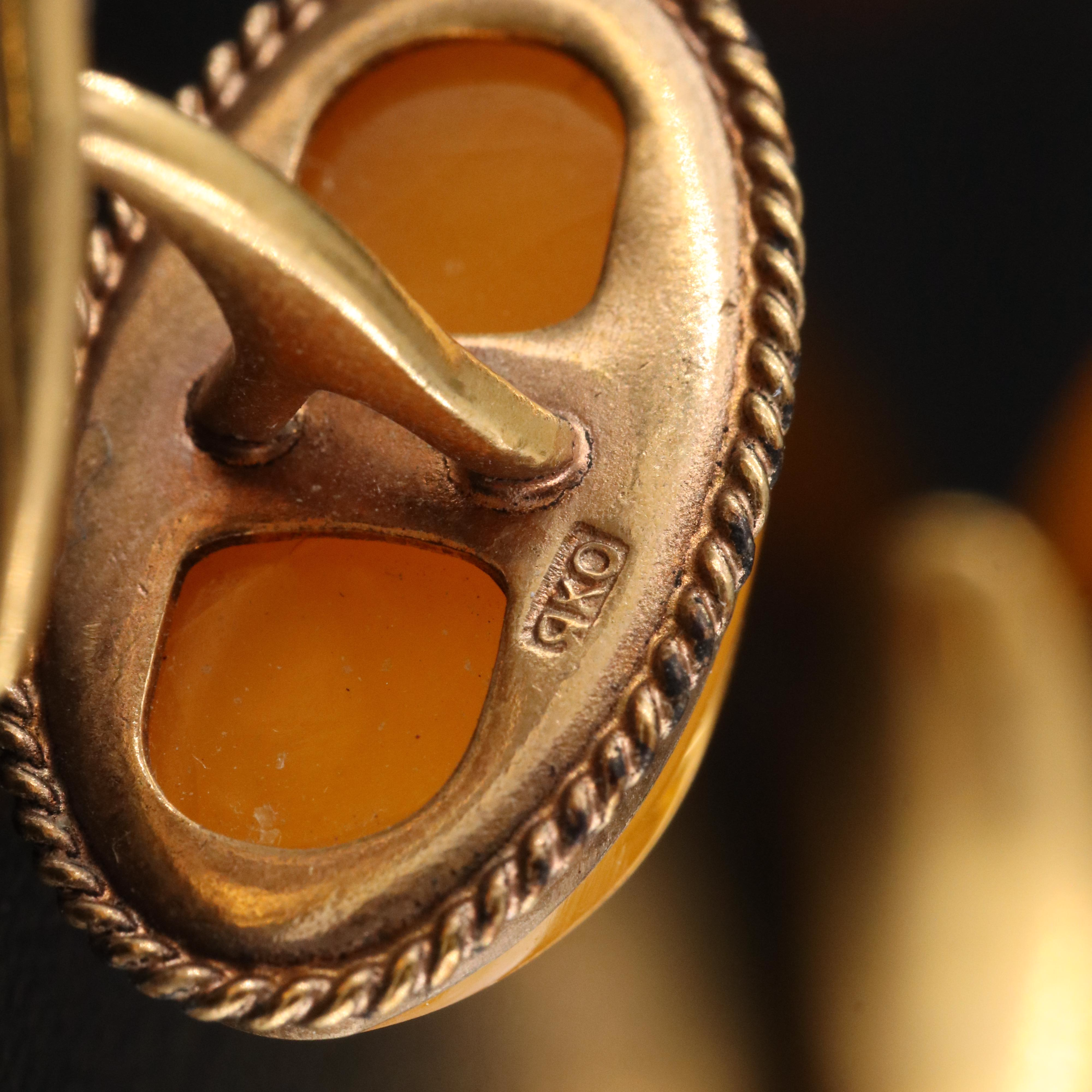 Vintage Amber Gentleman's Tie Bar and Cufflinks with Rockwell Kent Provenance