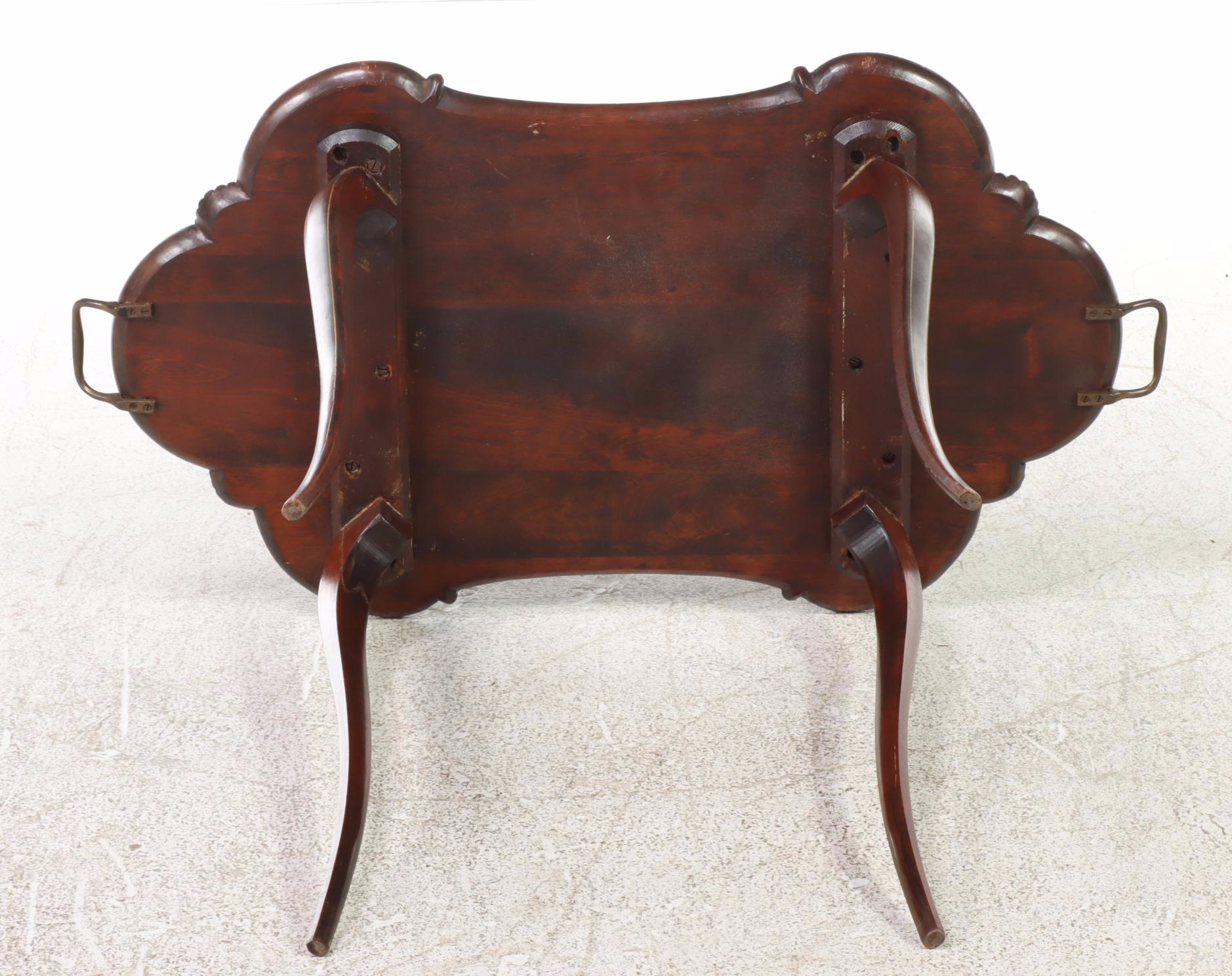 Baroque Style Paint-Decorated and Serpentine-Shaped End Table