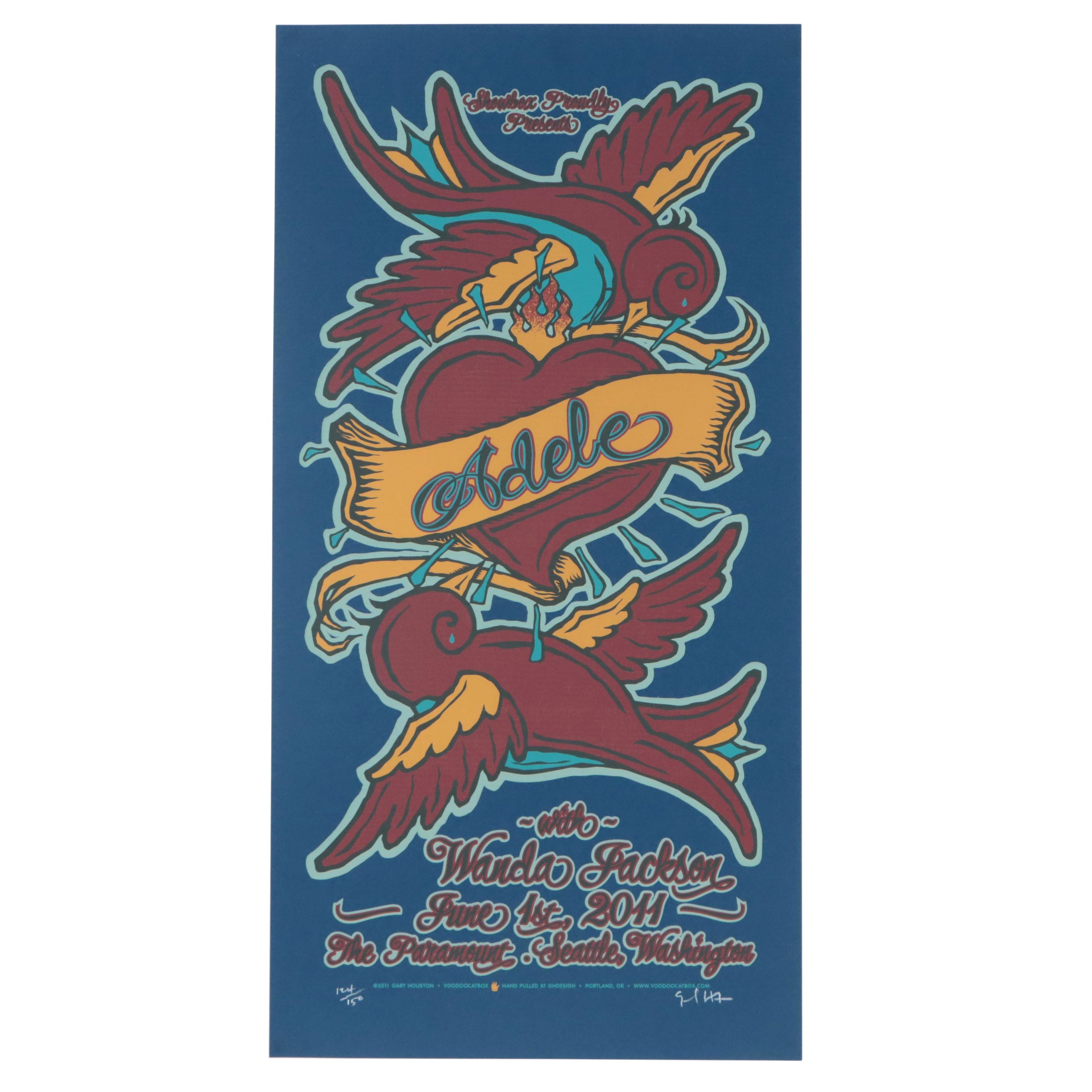 Adele Serigraph Concert Poster by Gary Houston, 2011