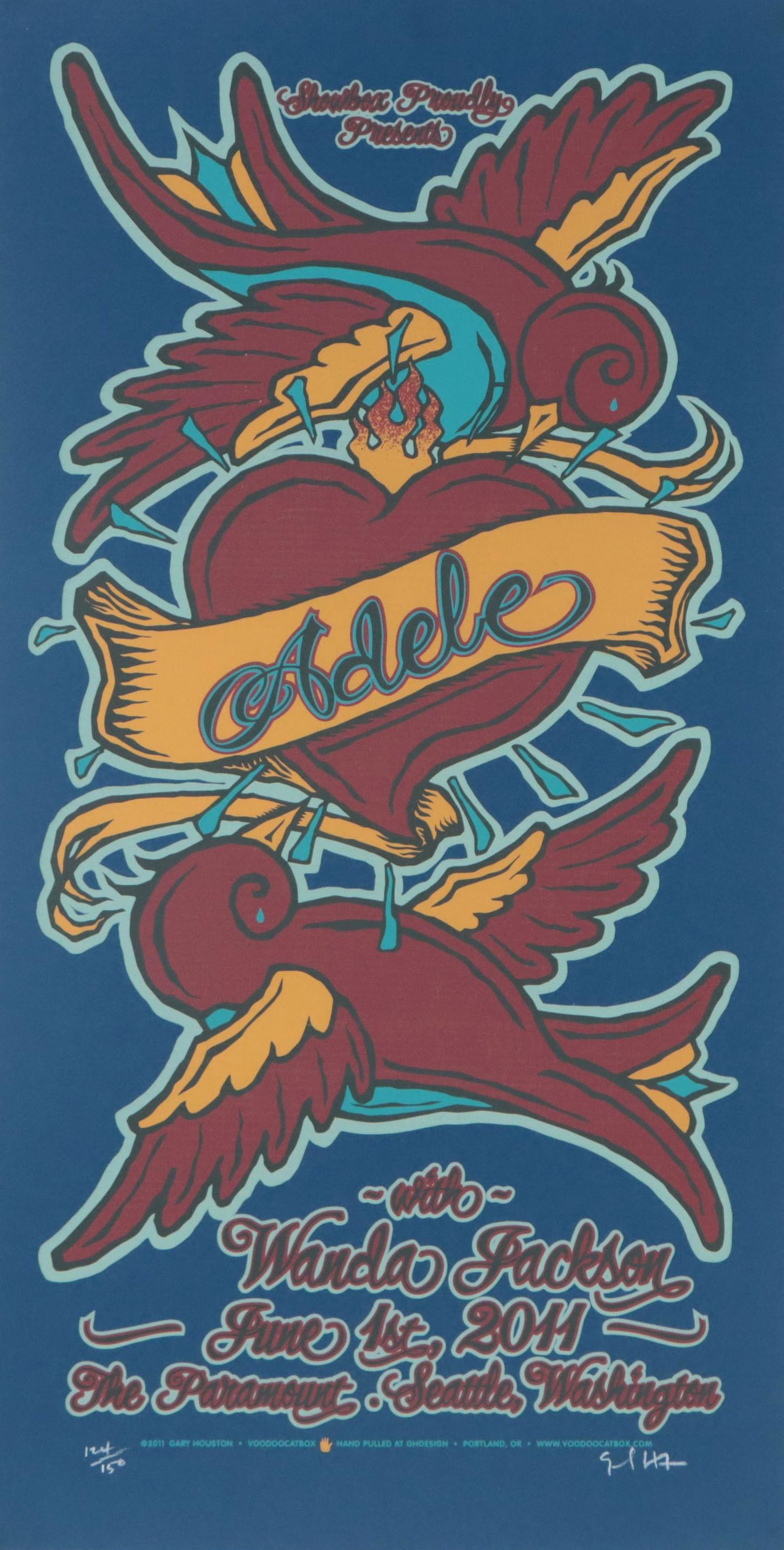 Adele Serigraph Concert Poster by Gary Houston, 2011