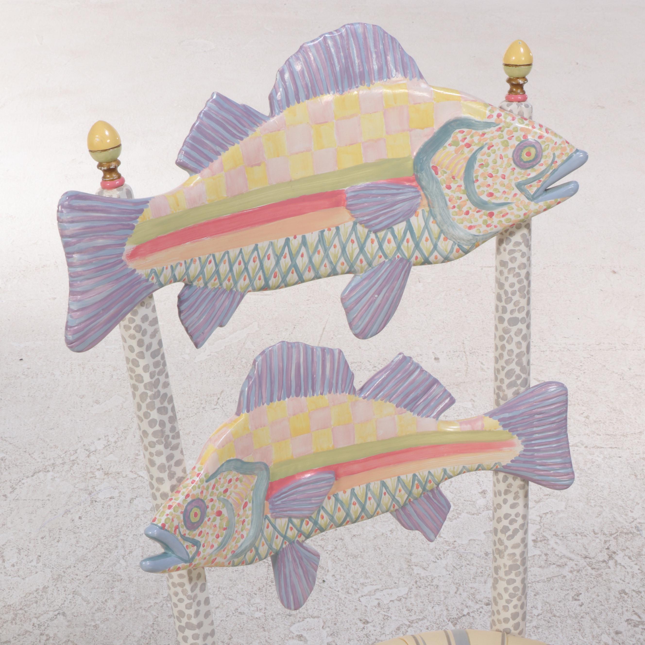 MacKenzie-Childs "Freckle Fish" Paint-Decorated Side Chair