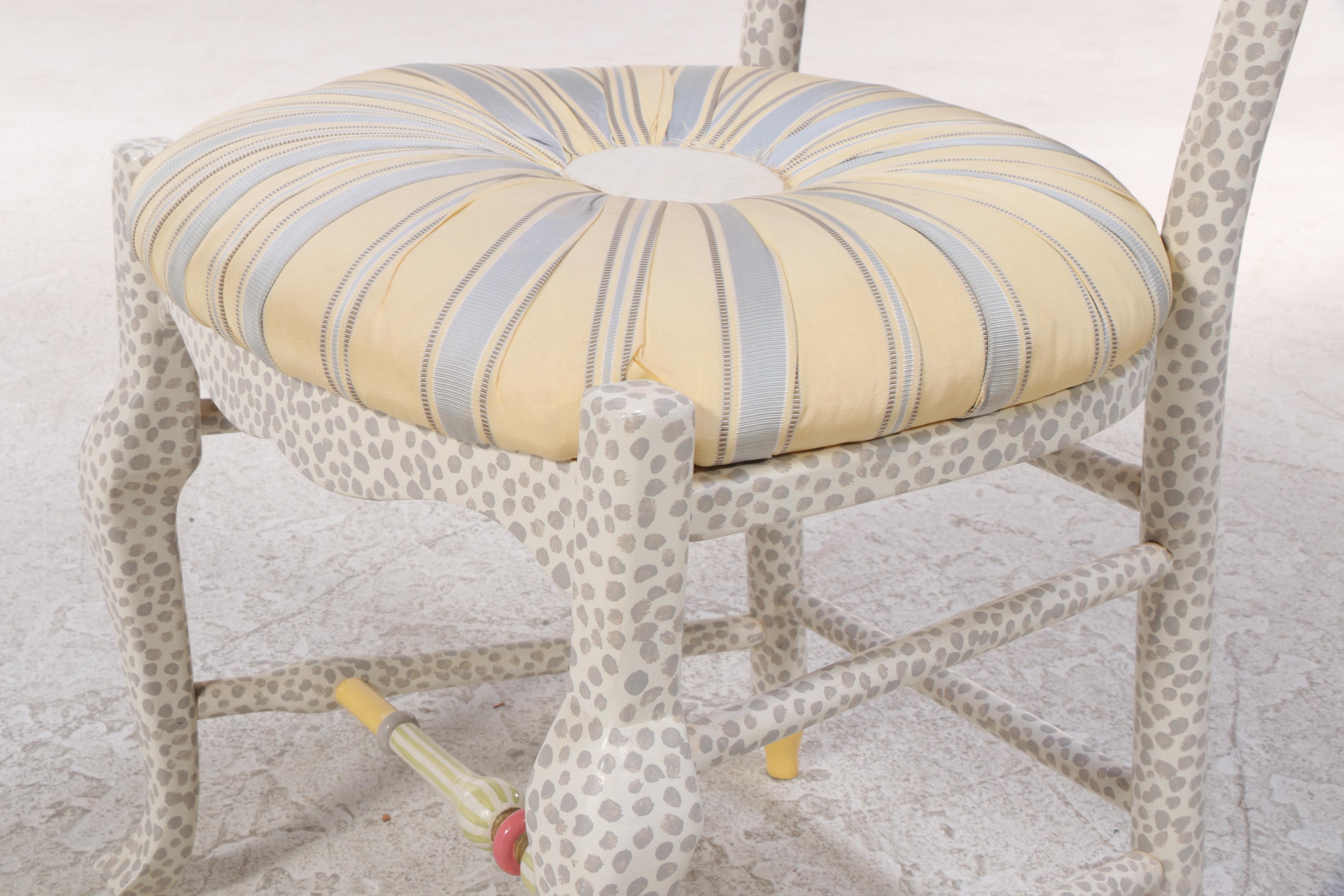 MacKenzie-Childs "Freckle Fish" Paint-Decorated Side Chair