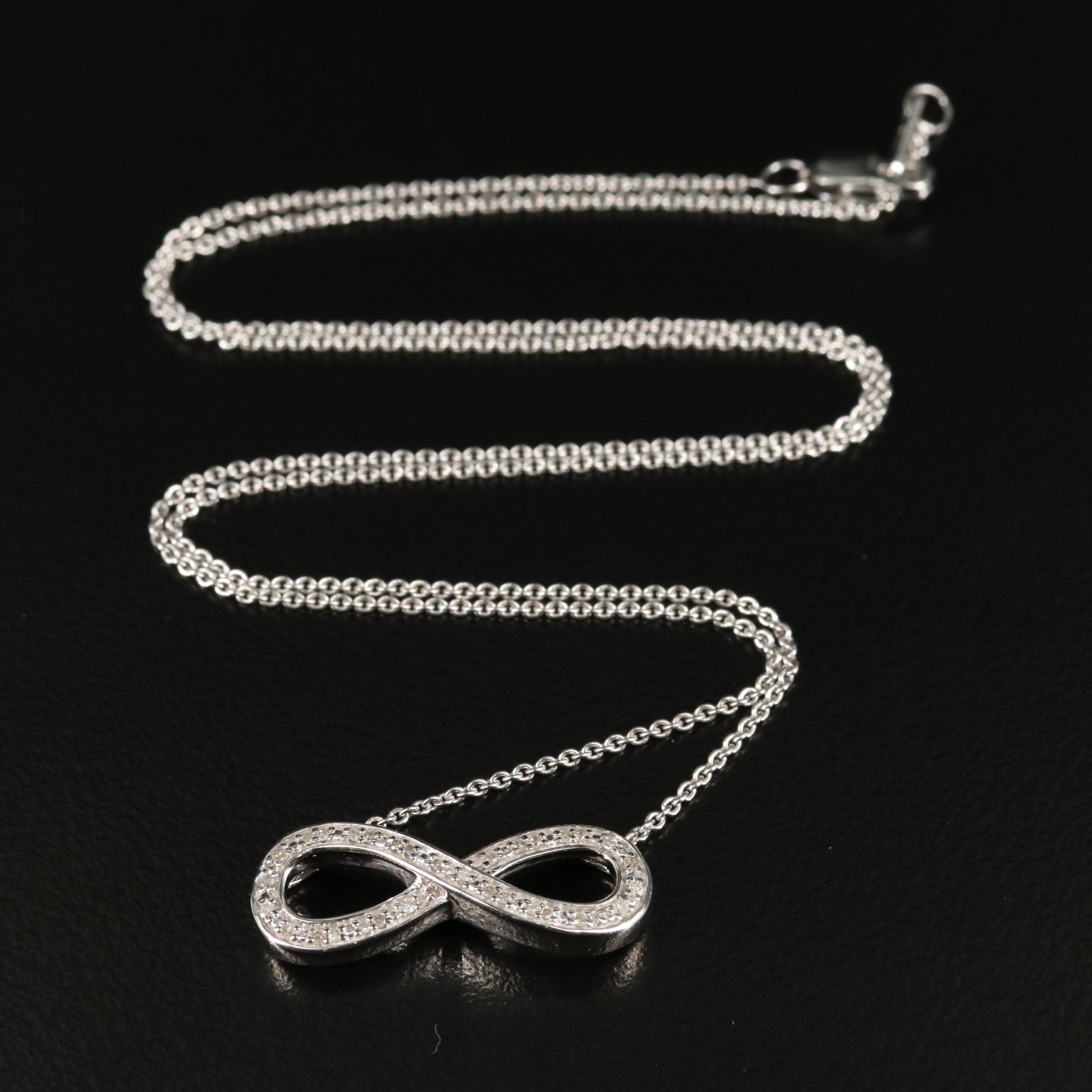 Sterling Diamond Infinity Necklace