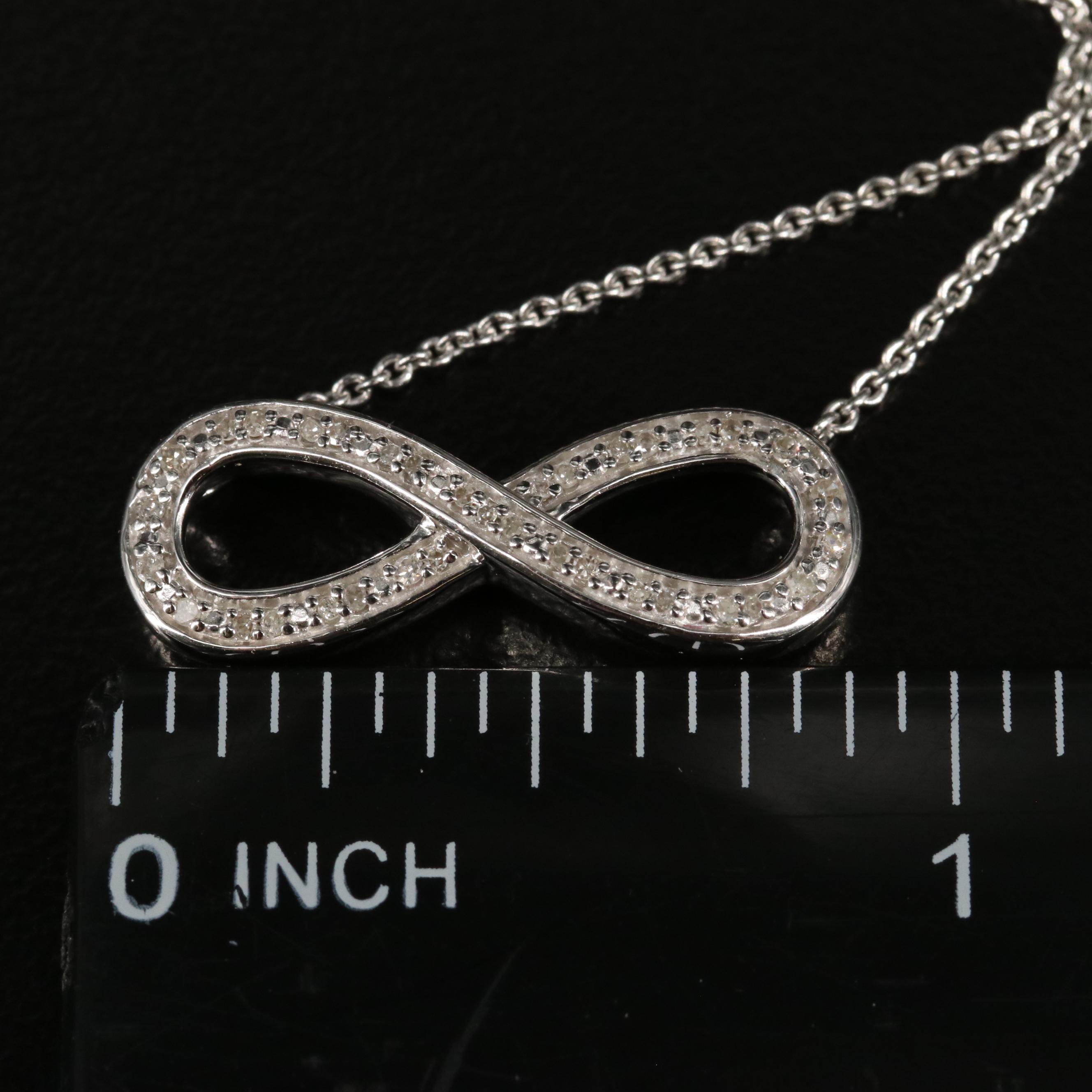 Sterling Diamond Infinity Necklace