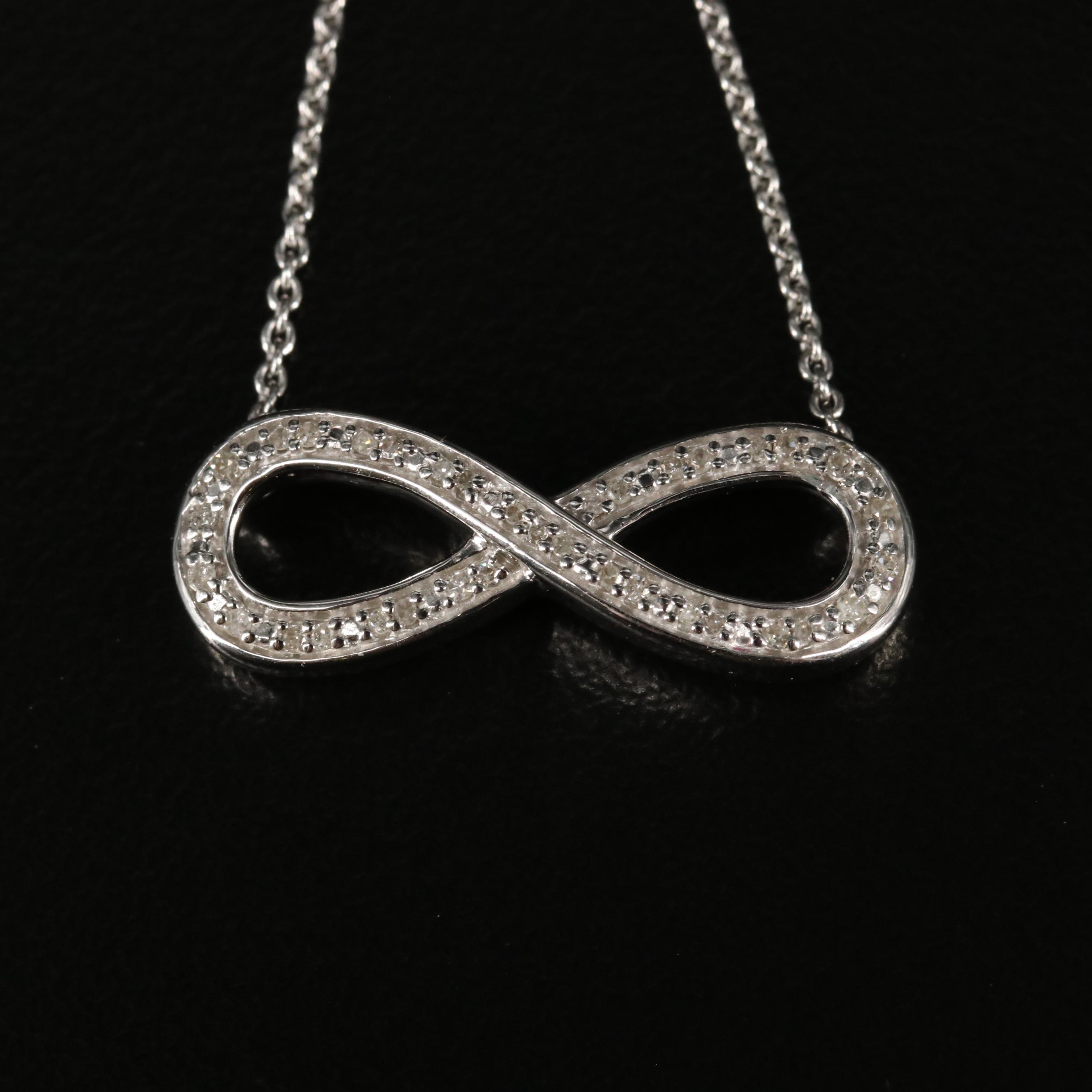 Sterling Diamond Infinity Necklace
