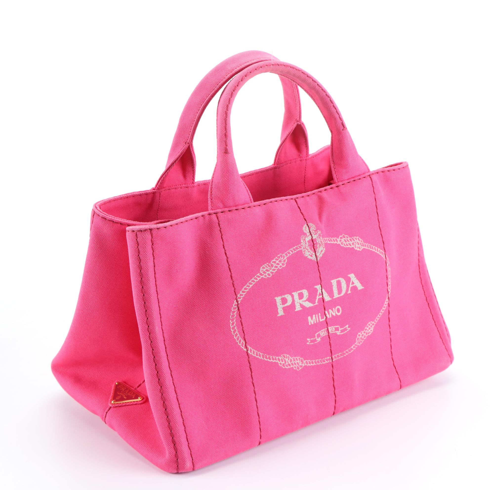 Prada Canapa Tote Bag in Pink Canvas