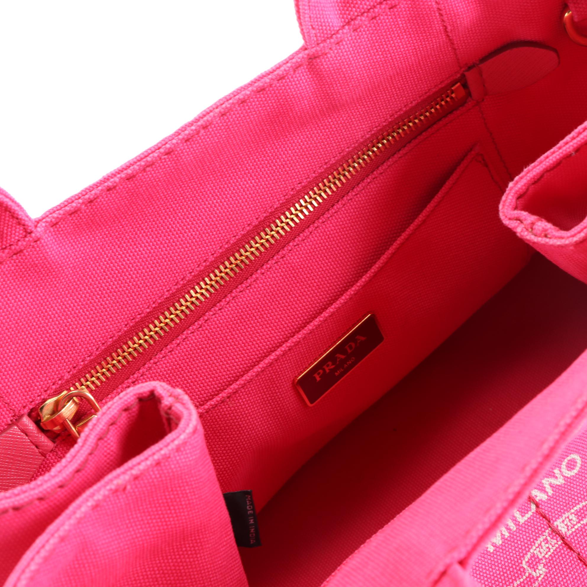 Prada Canapa Tote Bag in Pink Canvas