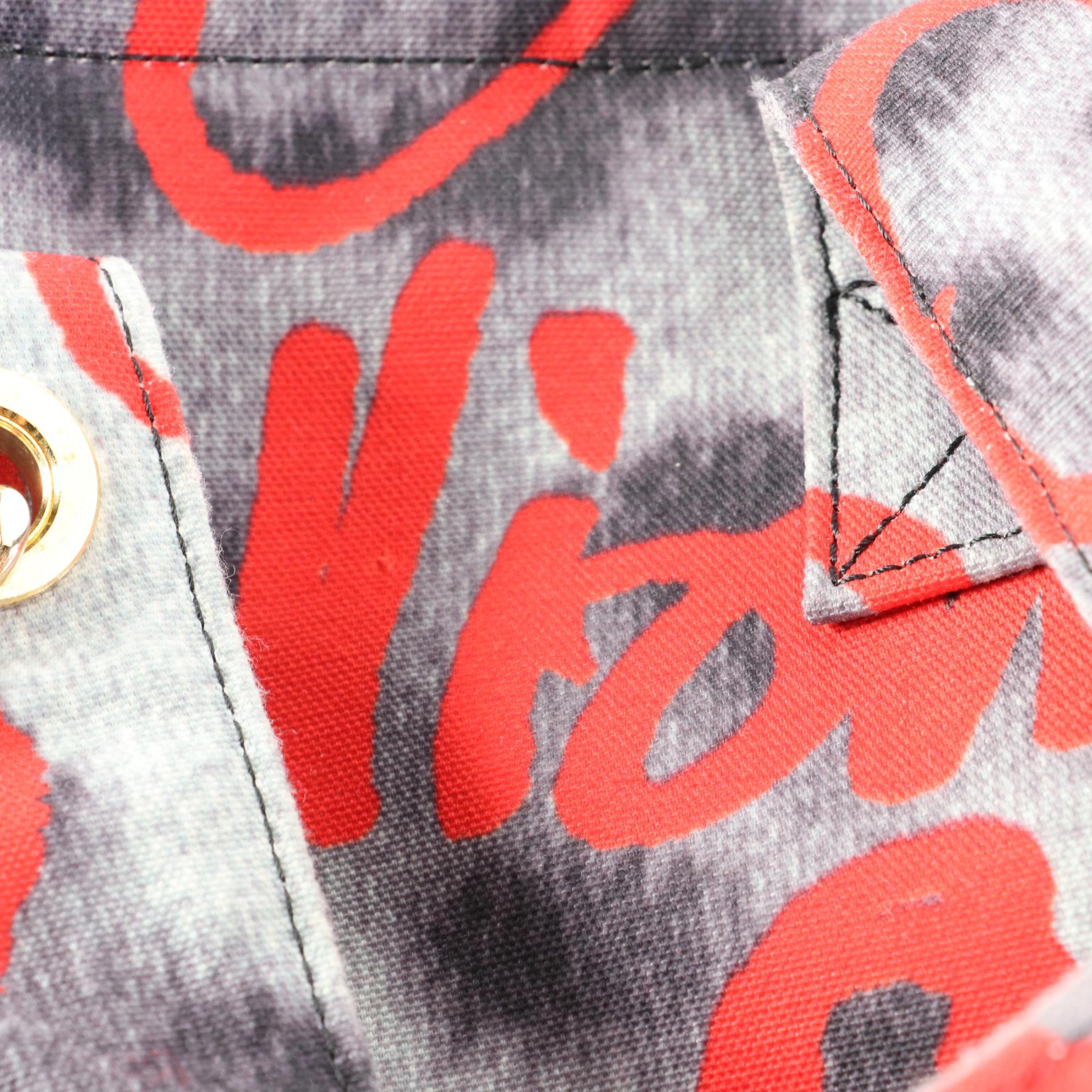 Vivienne Westwood Graffiti Leopard Print Bag in Canvas with Gold Tone Orb Charm