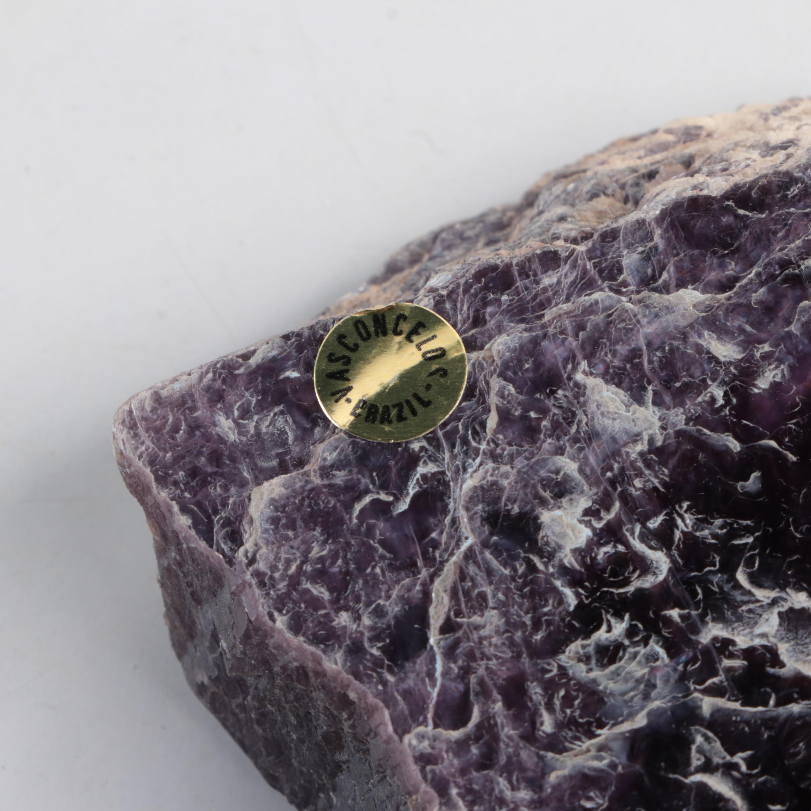 Cut and Polished Brazilian Amethyst and Rhodochrosite Dishes