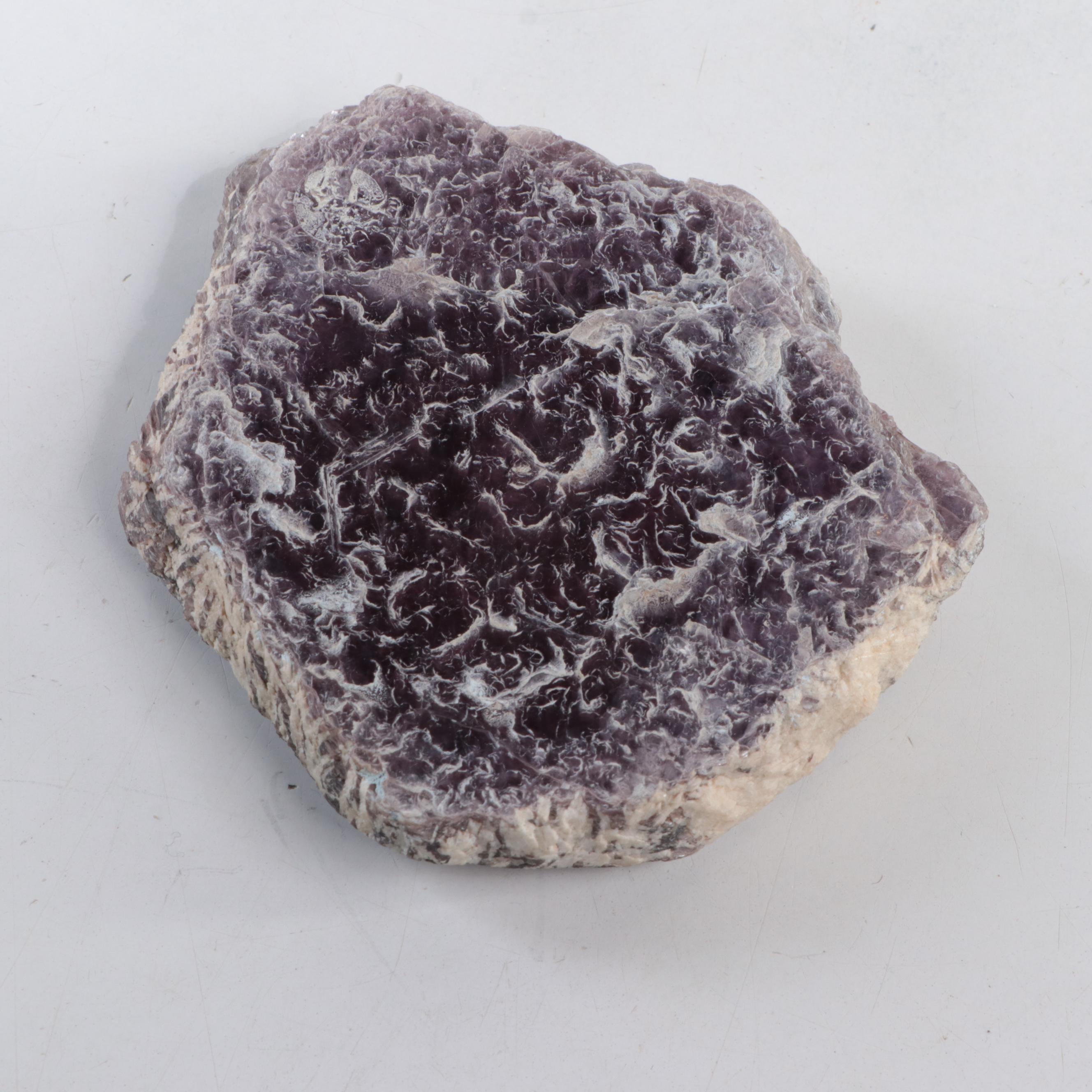 Cut and Polished Brazilian Amethyst and Rhodochrosite Dishes