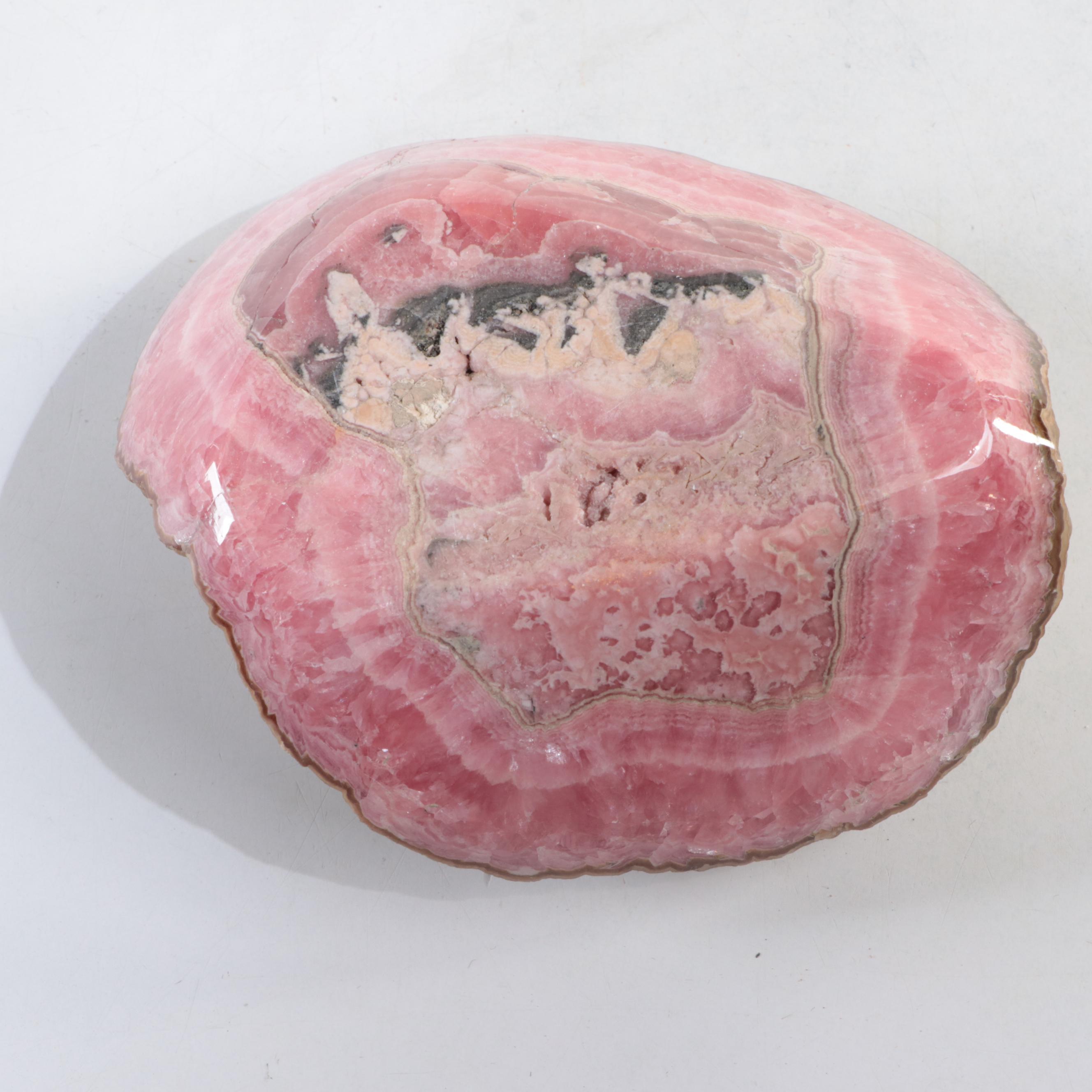 Cut and Polished Brazilian Amethyst and Rhodochrosite Dishes