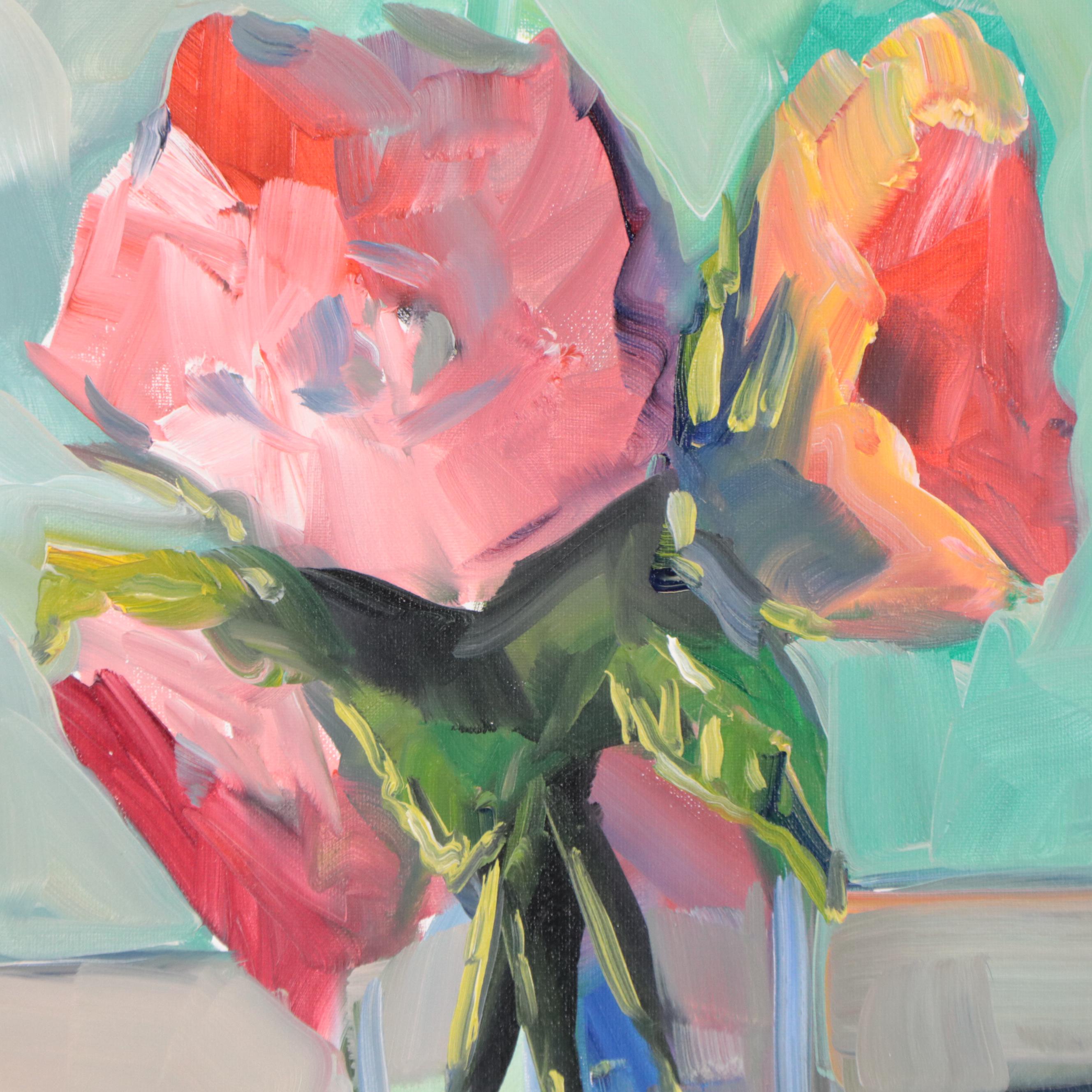 José M. Lima Floral Still Life Oil Painting, 2021