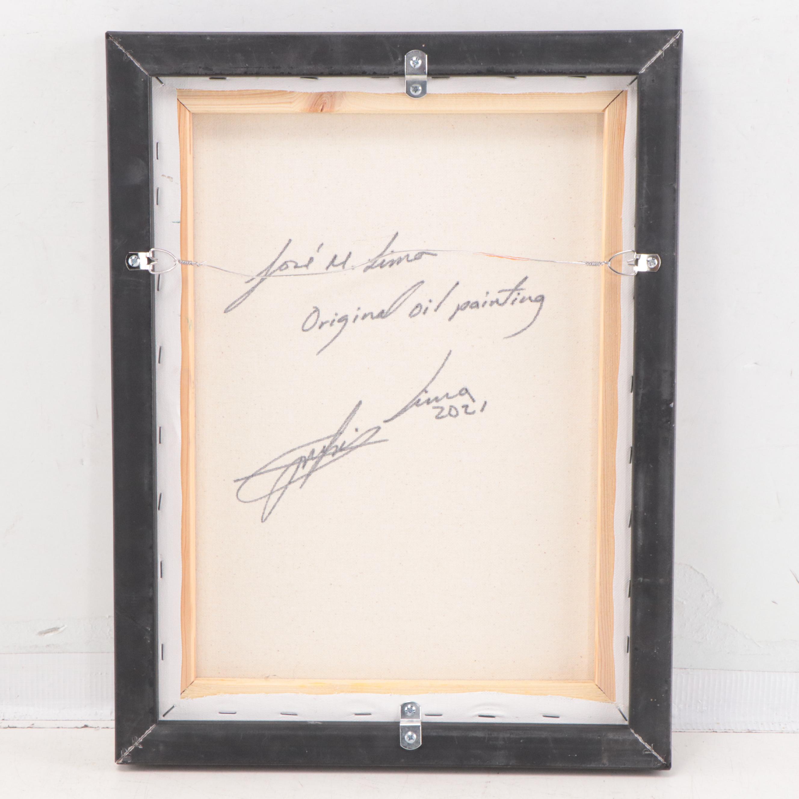 José M. Lima Floral Still Life Oil Painting, 2021