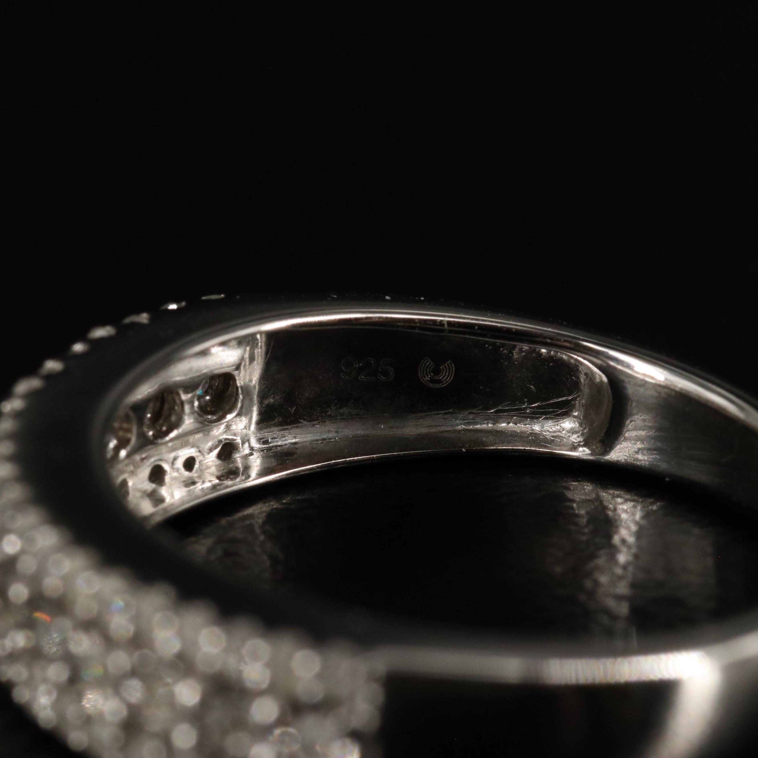 Sterling Three Row Diamond Band