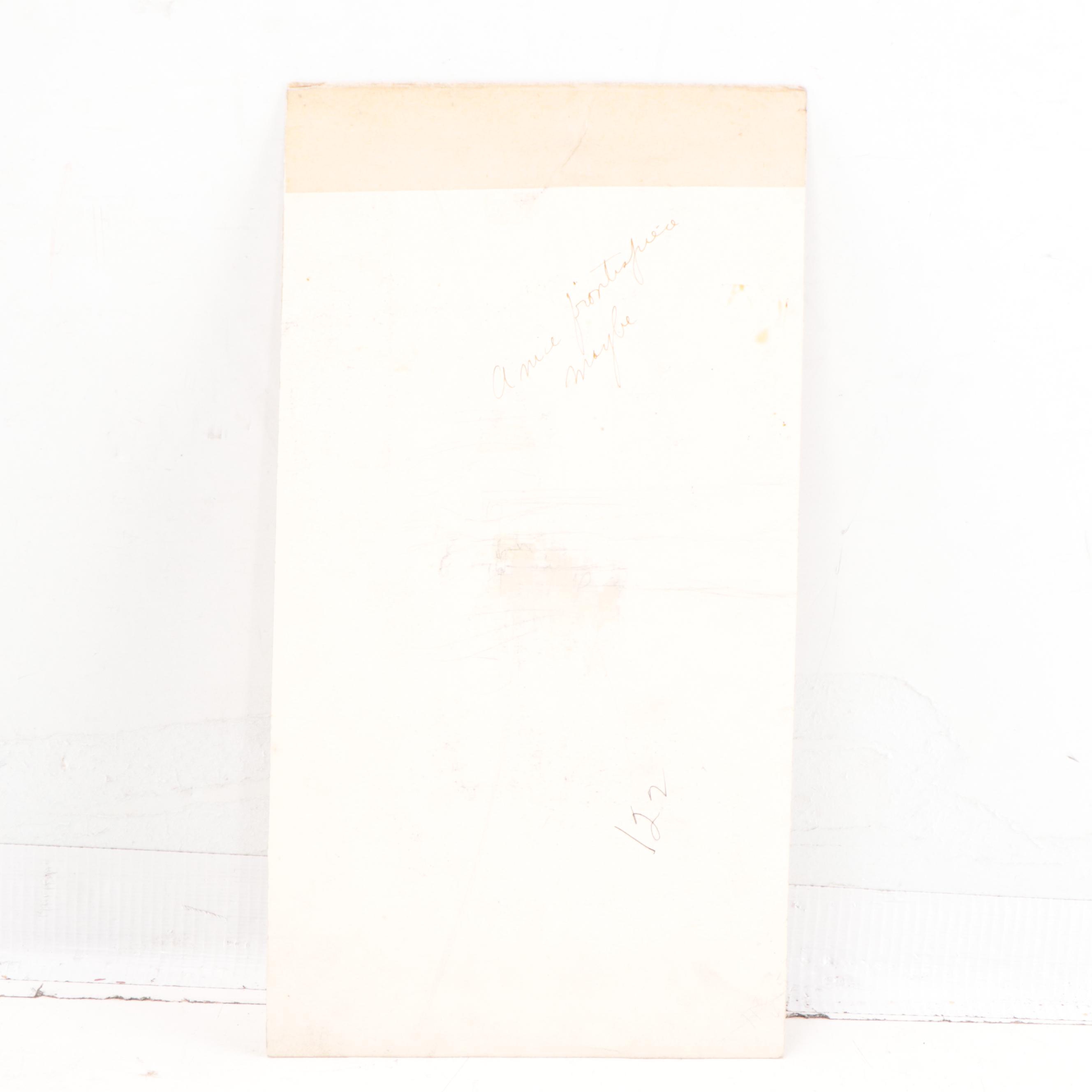 Dan Burne Jones Figural Carbon Crayon Drawing of Standing Woman