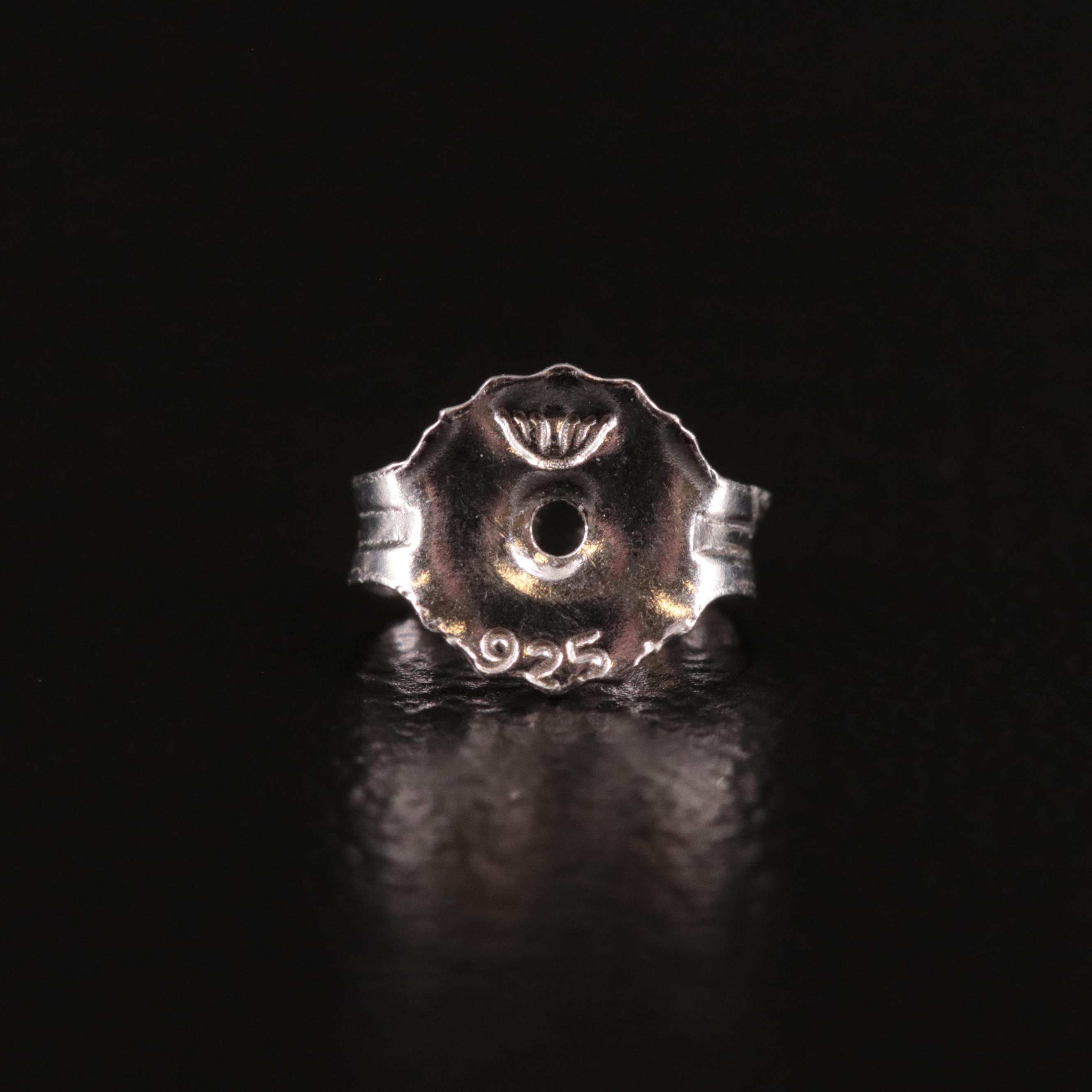 Sterling Diamond J-Hoop Drop Earrings