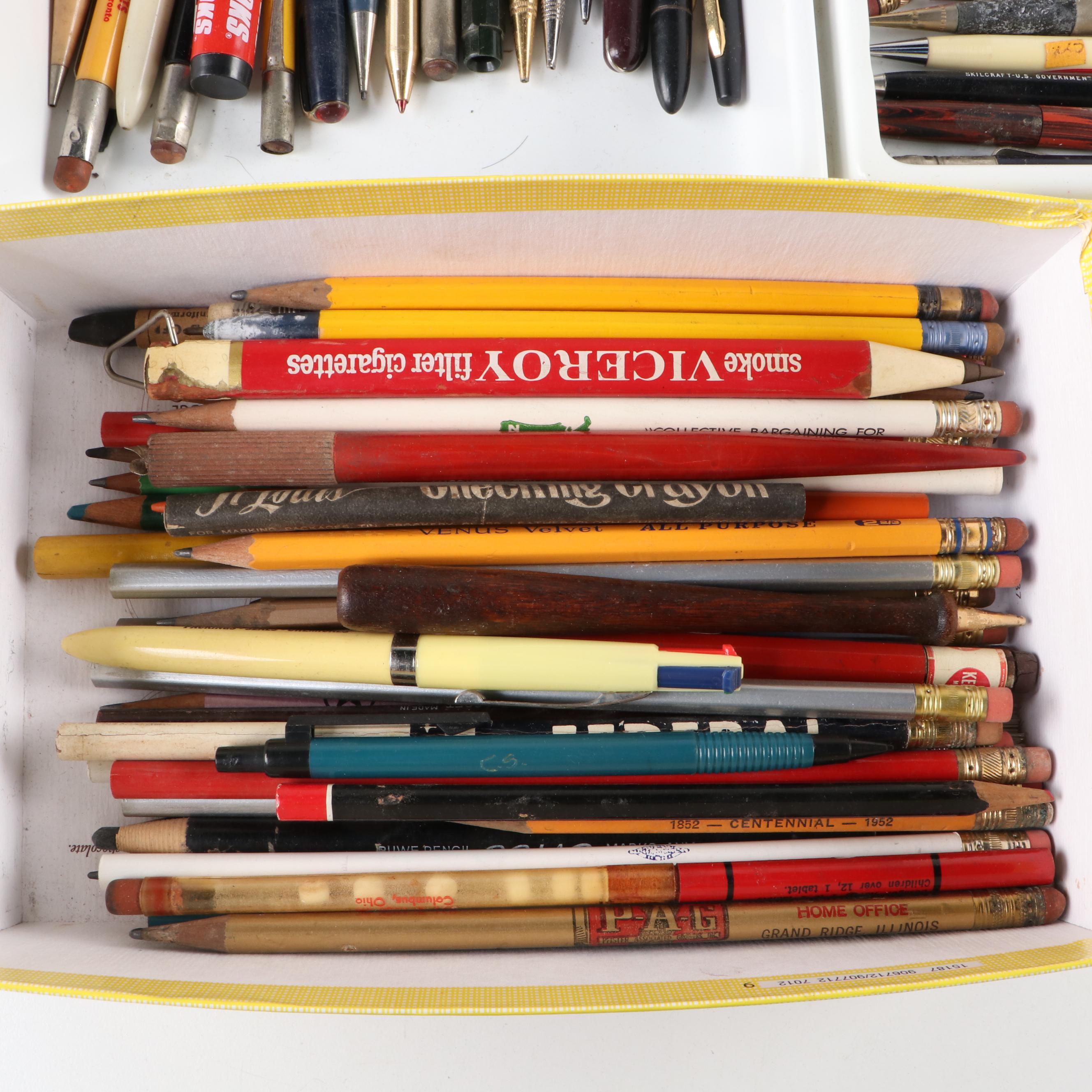 Vintage Advertising Pencil and Pen Assortment