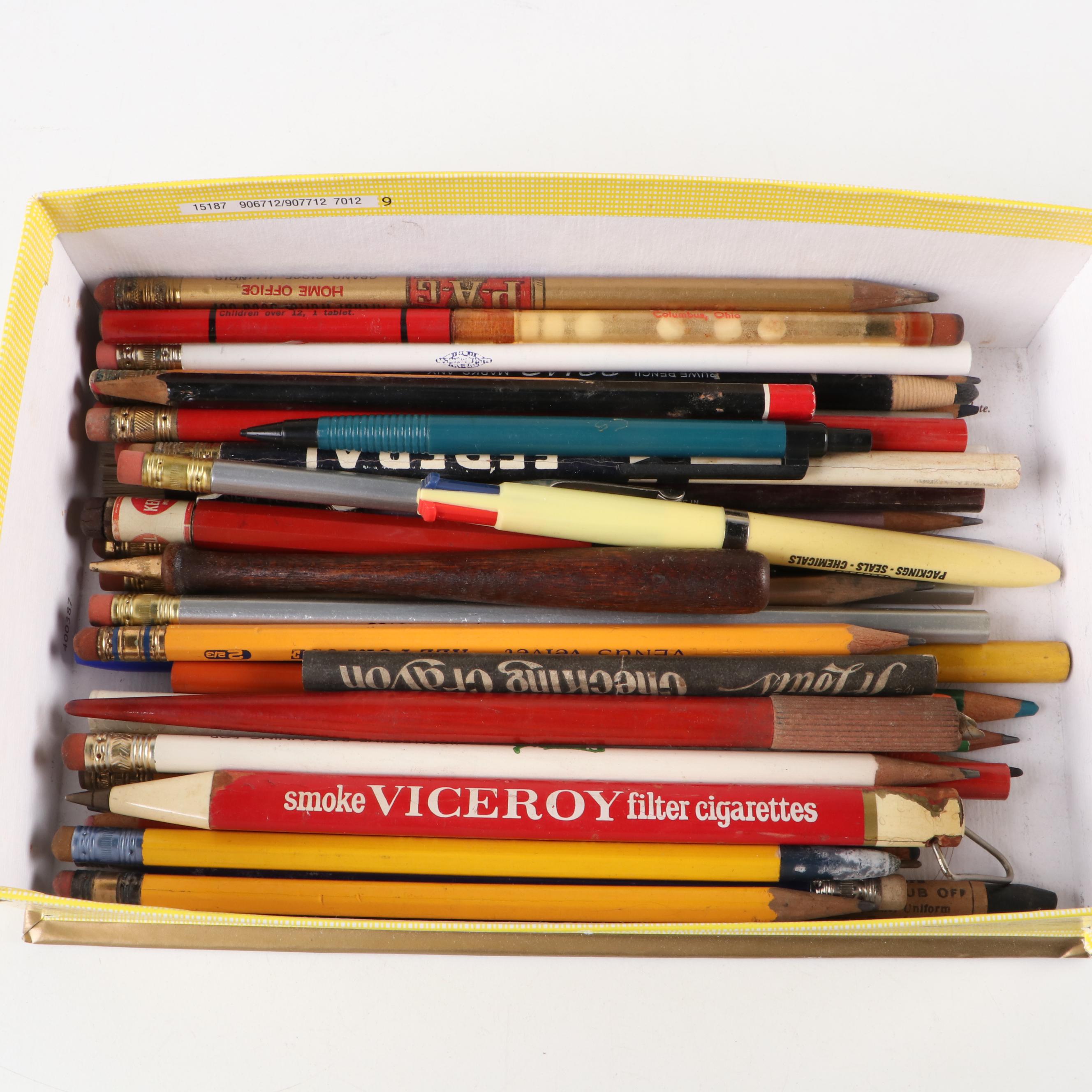Vintage Advertising Pencil and Pen Assortment