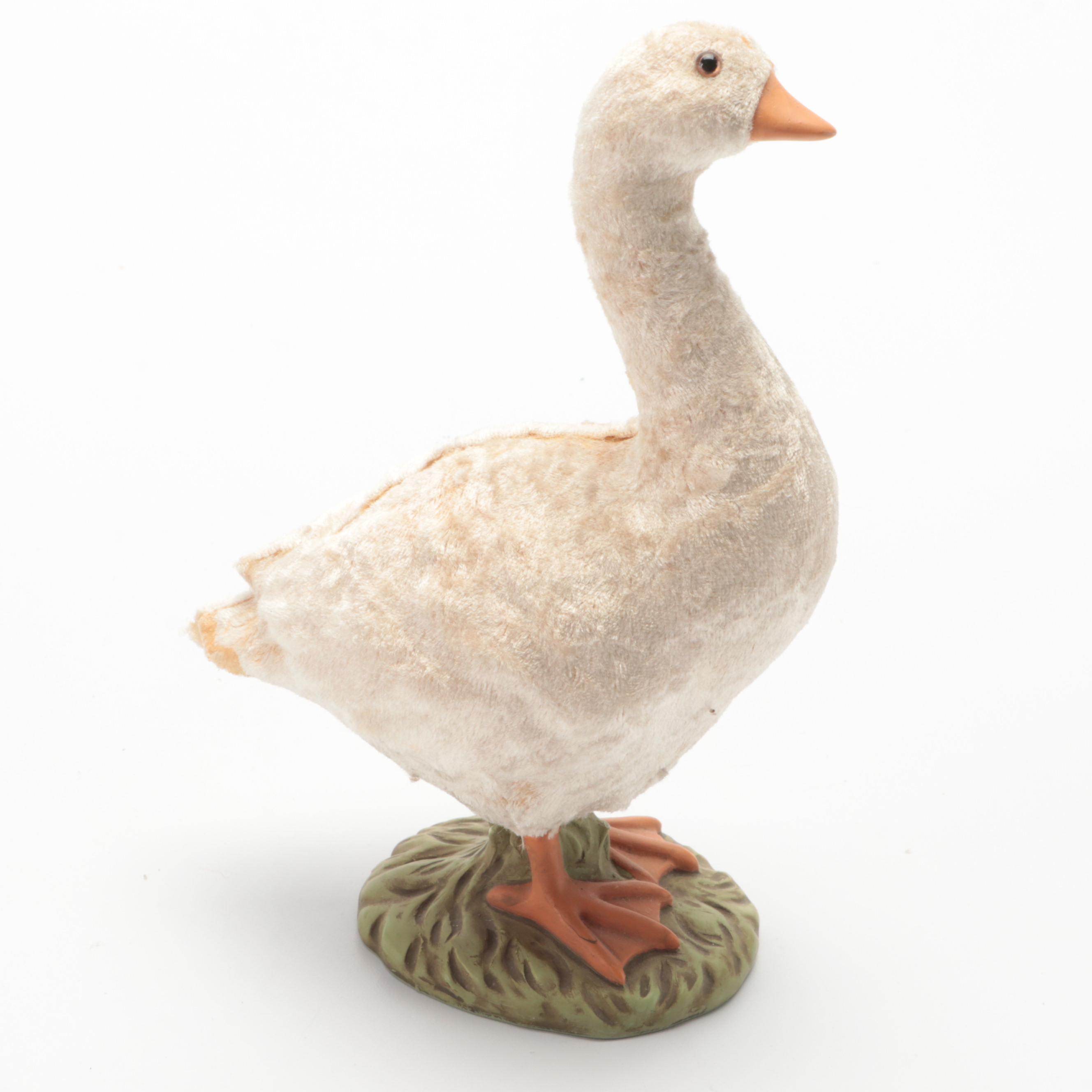 Velveteen Covered Resin Goose Figurines