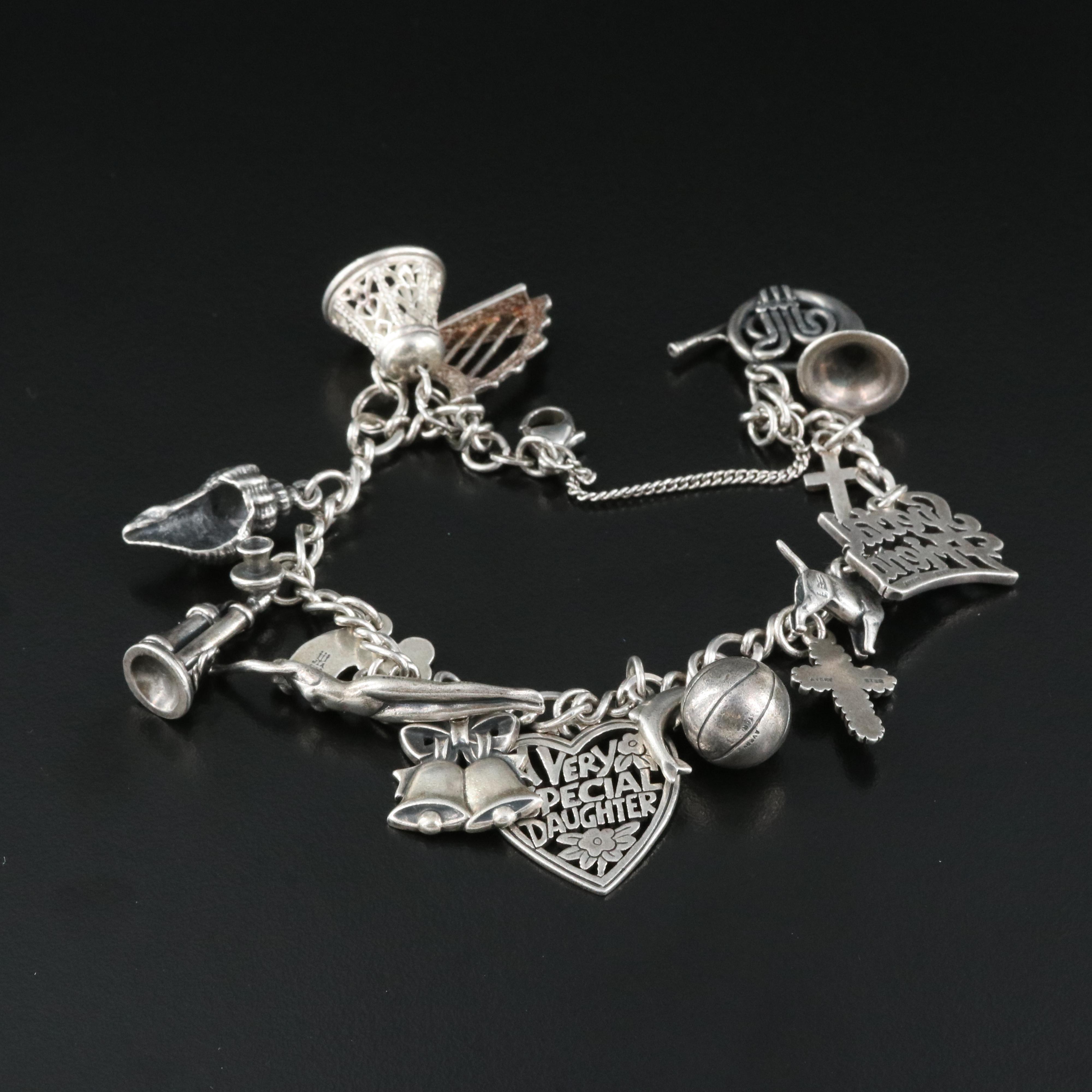 James Avery Featured in Sterling Charm Bracelet