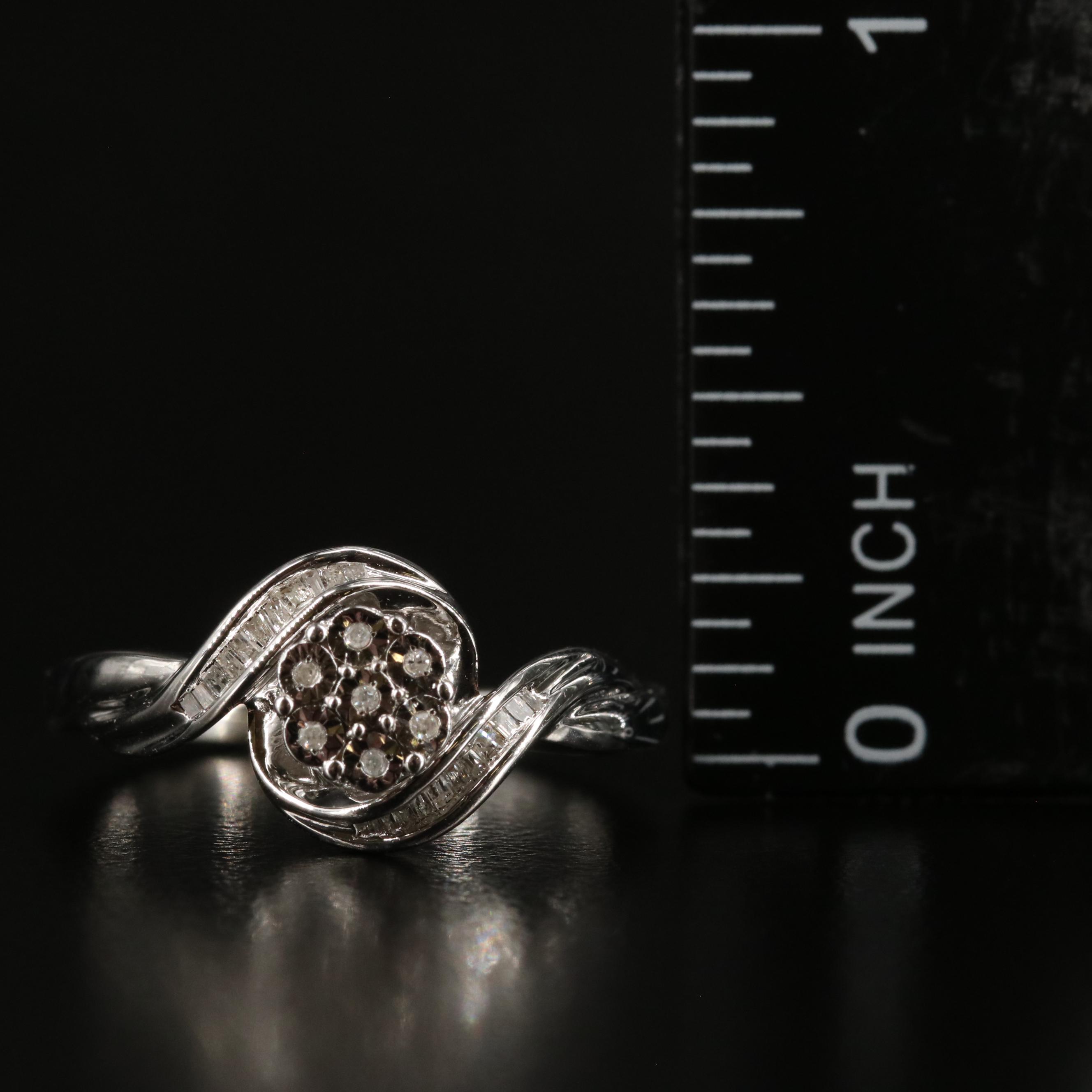 Sterling Diamond Bypass Ring