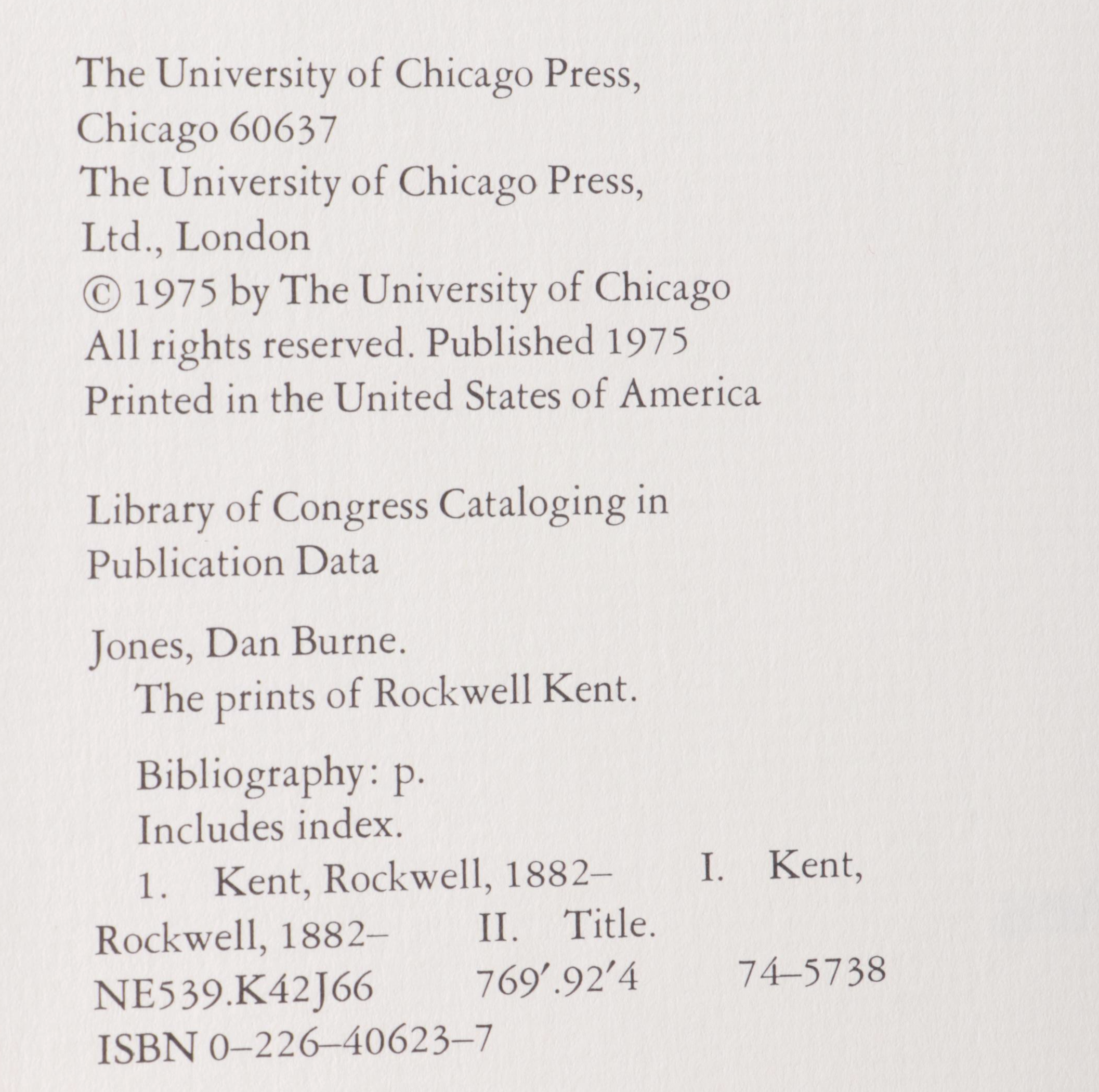 Signed "The Prints of Rockwell Kent" by Dan Burne Jones with Stamp and Bookplate