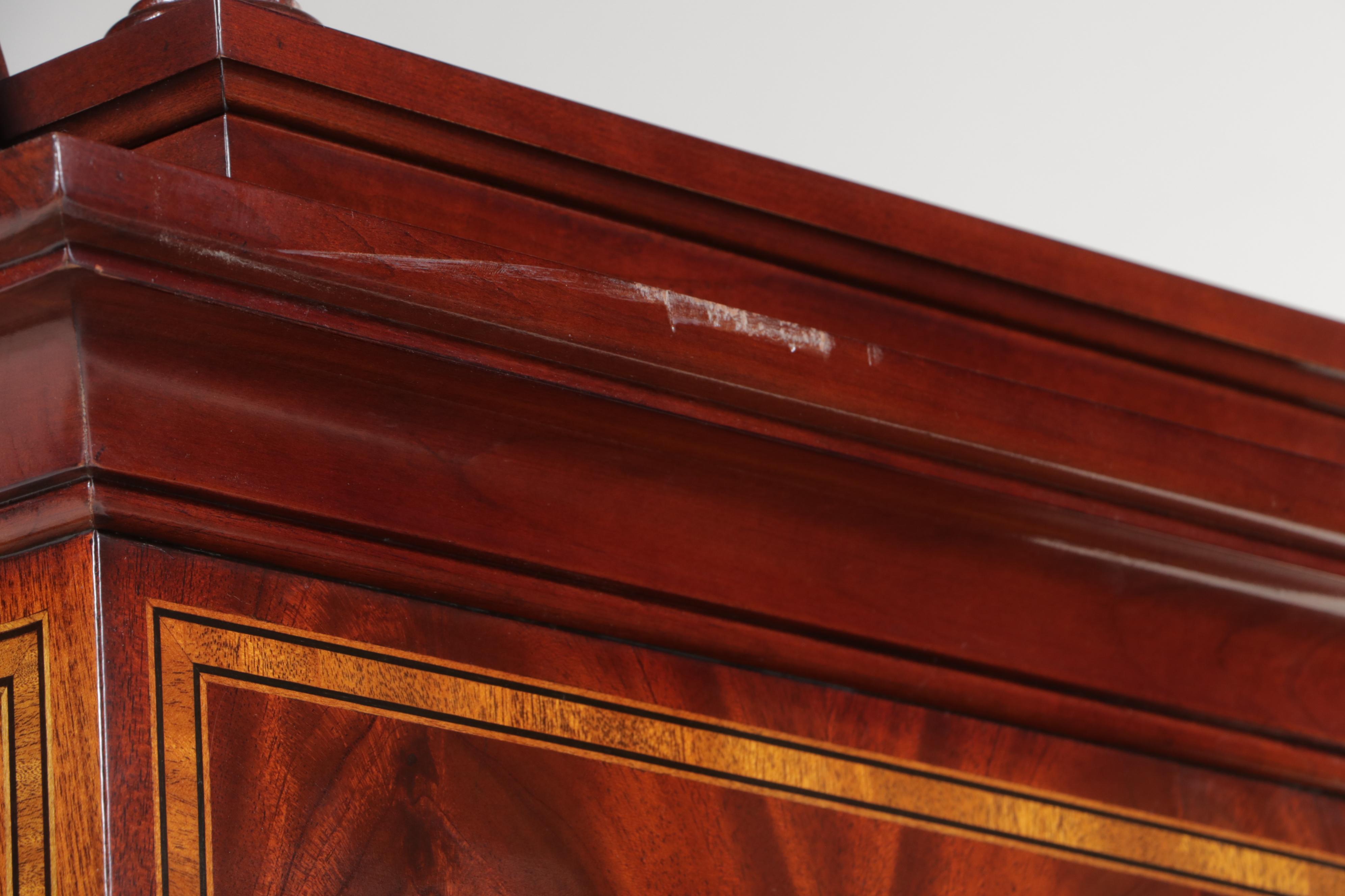 Charles R. Sligh "Model 233" Mahogany, Cherry, and Marquetry Grandfather Clock