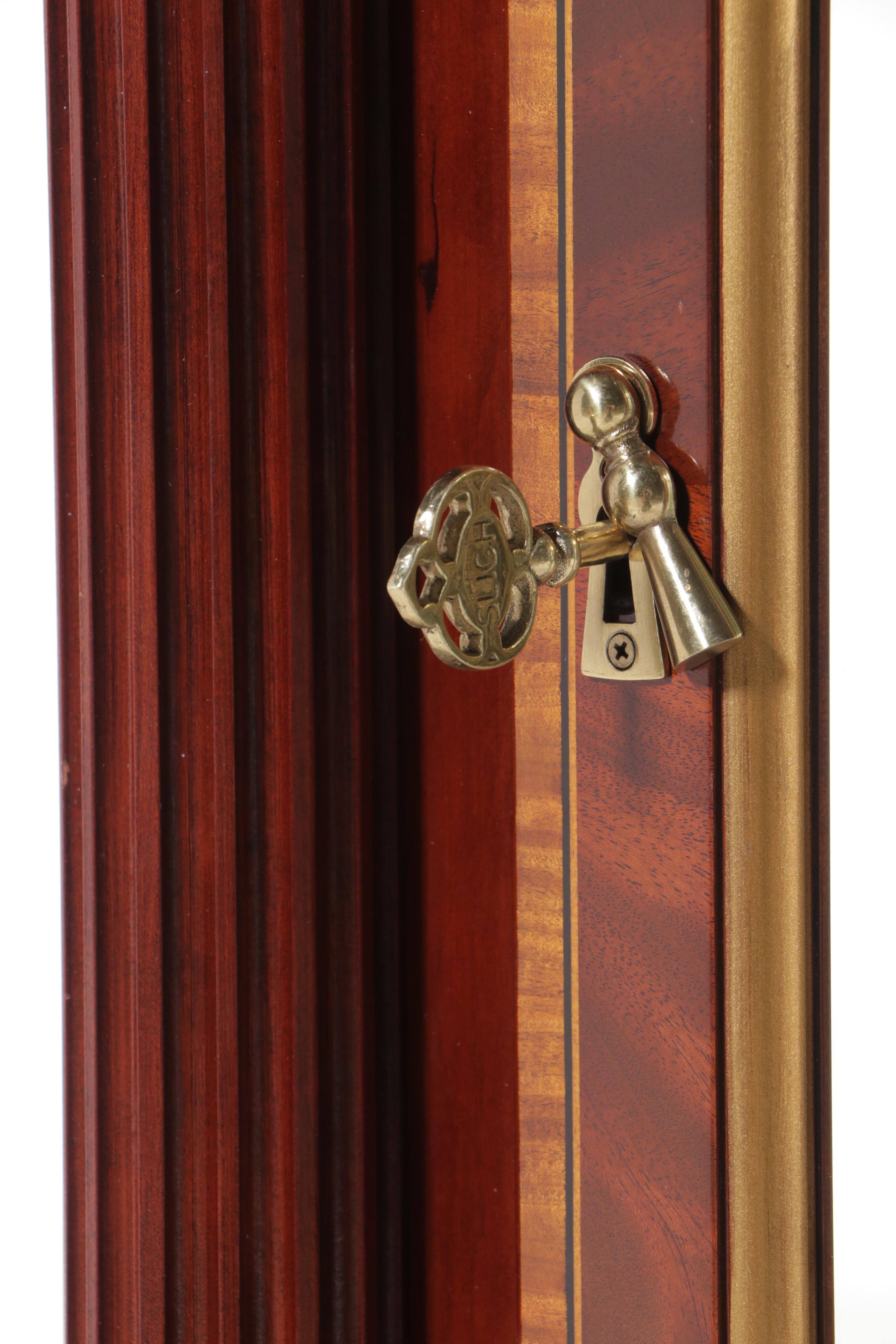 Charles R. Sligh "Model 233" Mahogany, Cherry, and Marquetry Grandfather Clock