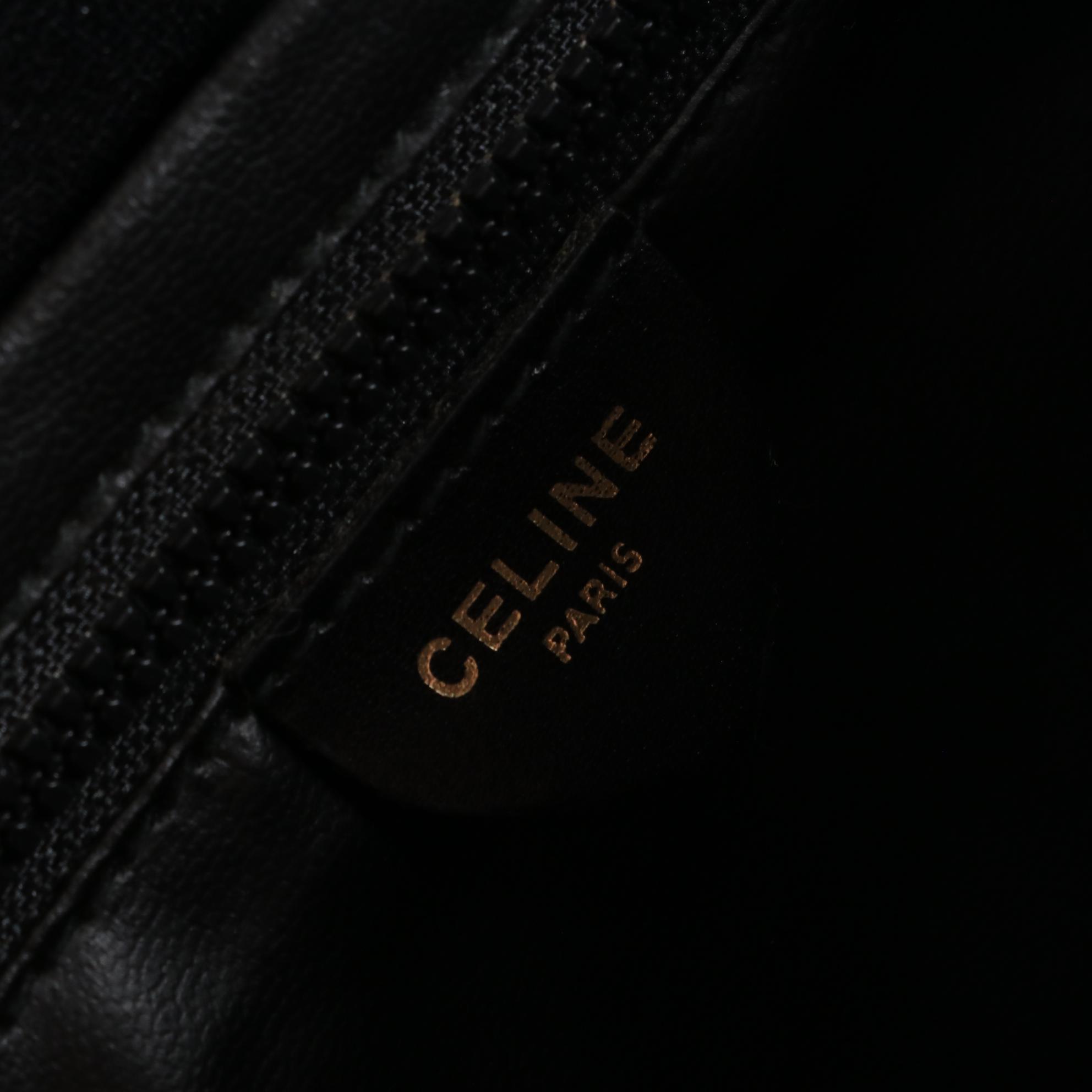 Celine Envelope Clutch in Smooth Black Leather