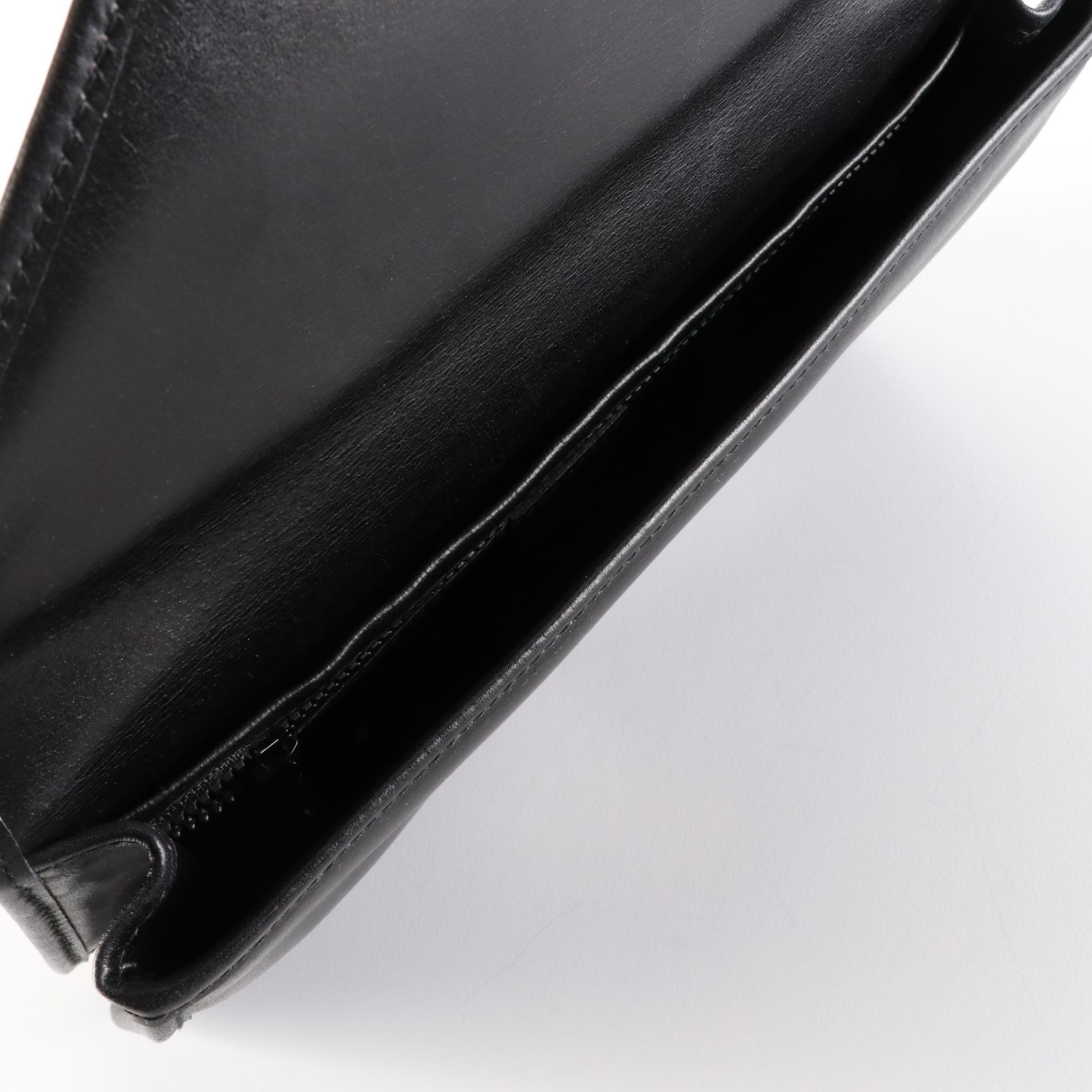 Celine Envelope Clutch in Smooth Black Leather