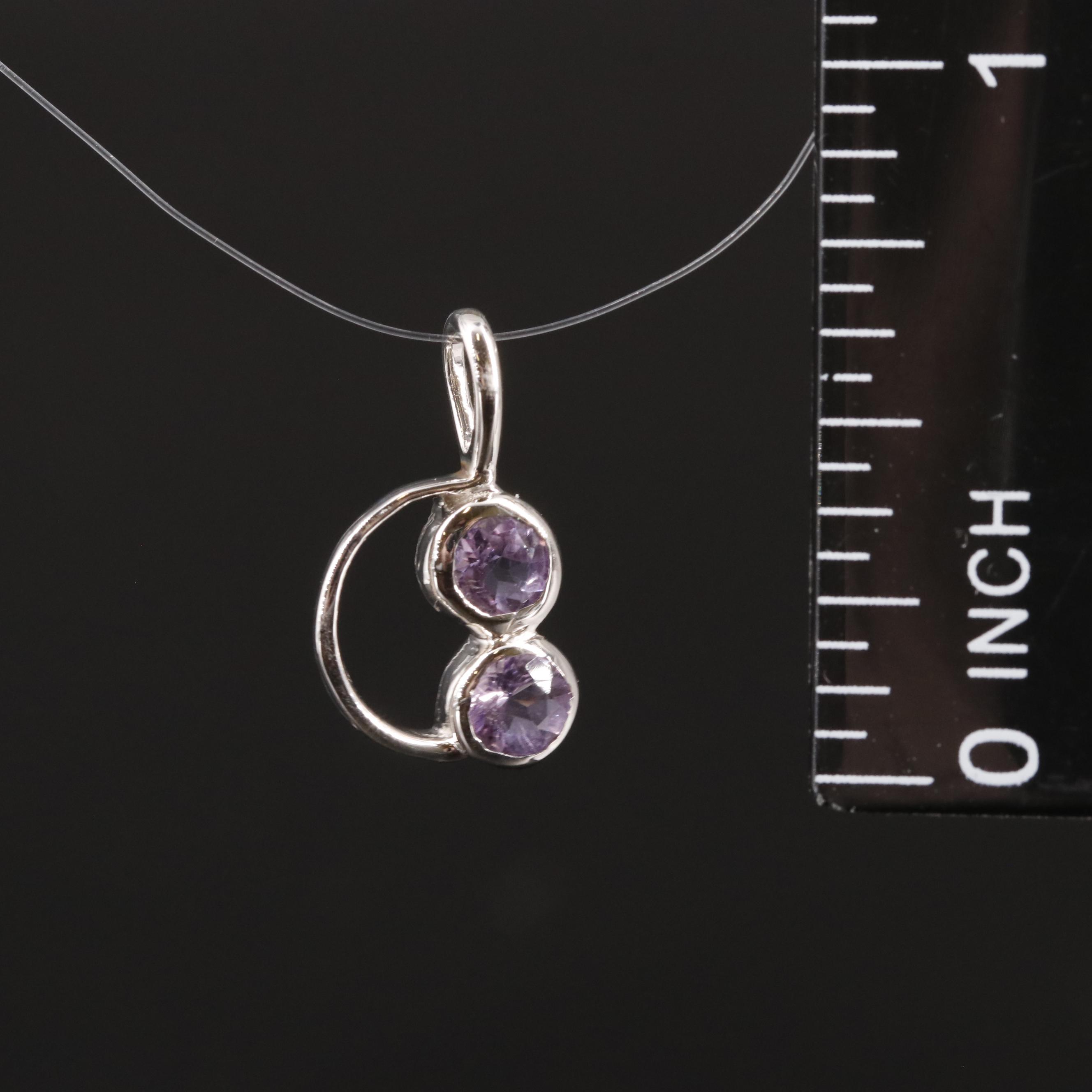 Sterling Amethyst Smile Pendant